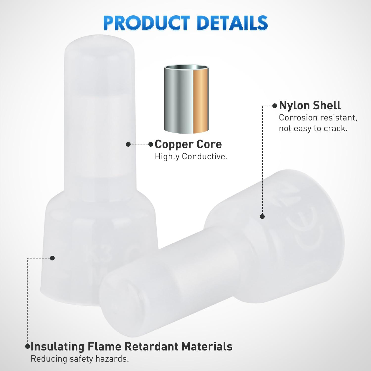imageNilight  50036R Closed End Crimp Terminal 300 pcs 221616141210 Gauge Nylon Wire Connector Kit2 Years Warranty300PCS 1210 Terminals