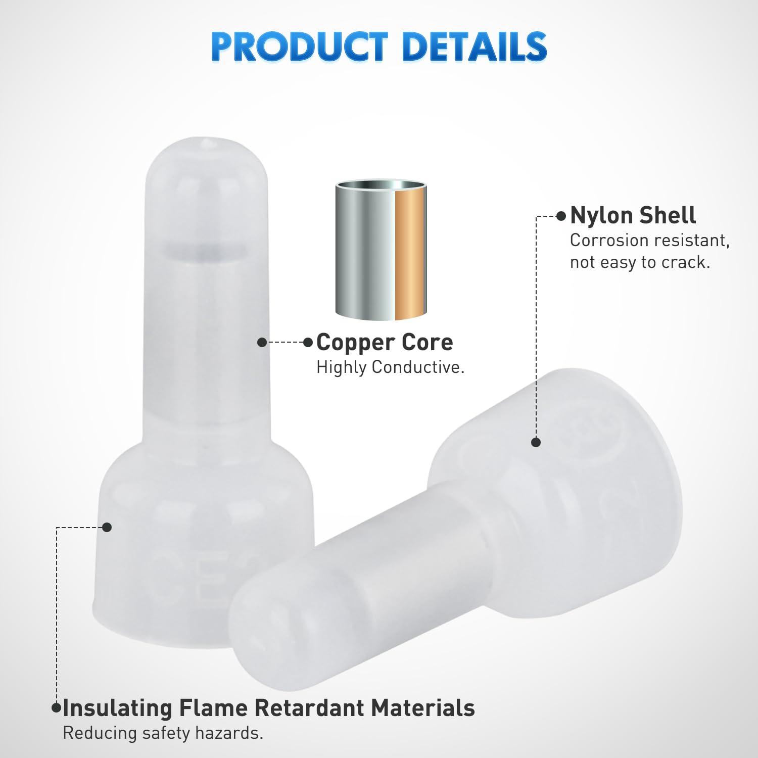 imageNilight  50036R Closed End Crimp Terminal 300 pcs 221616141210 Gauge Nylon Wire Connector Kit2 Years Warranty300PCS 1614 Terminals