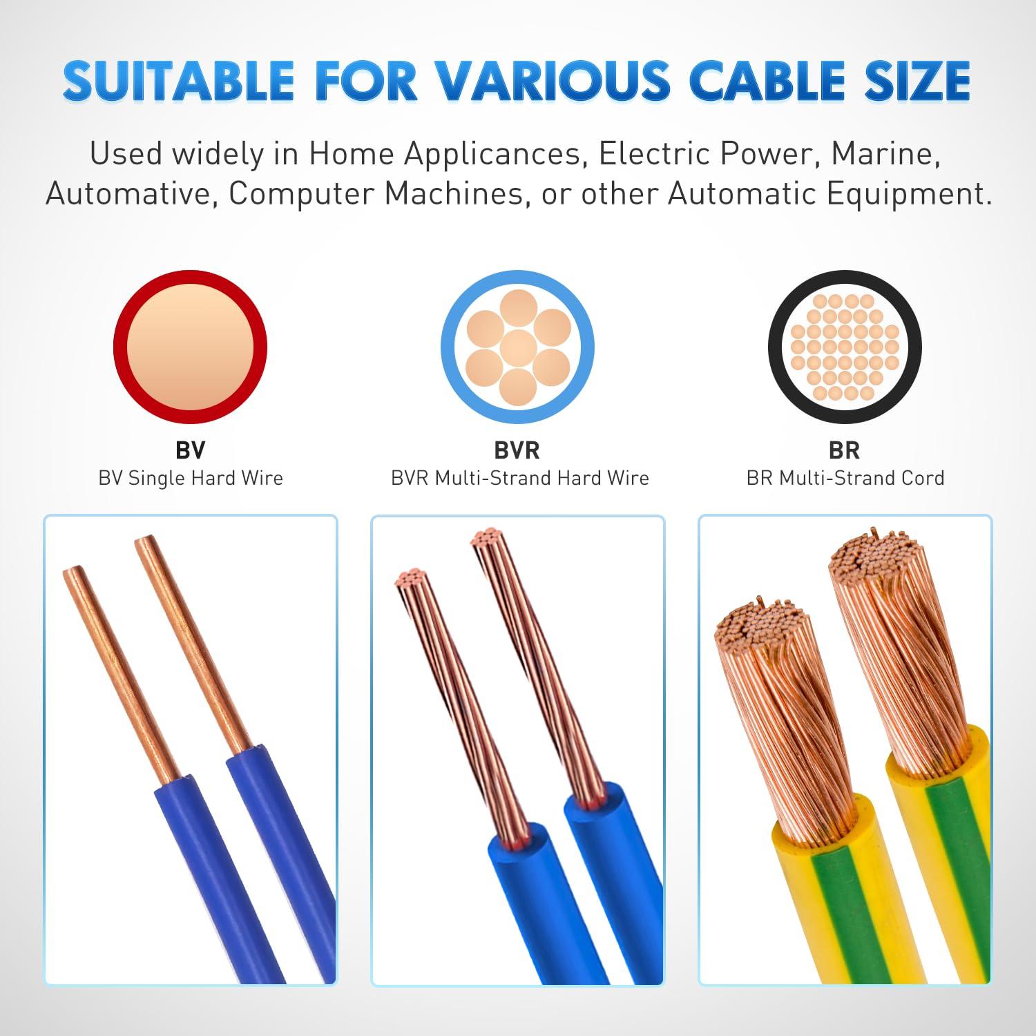 imageNilight  50036R Closed End Crimp Terminal 300 pcs 221616141210 Gauge Nylon Wire Connector Kit2 Years Warranty300PCS 1614 Terminals