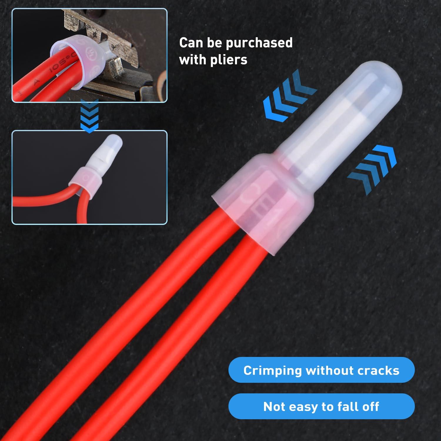 imageNilight  50036R Closed End Crimp Terminal 300 pcs 221616141210 Gauge Nylon Wire Connector Kit2 Years Warranty300PCS 2216 Terminals