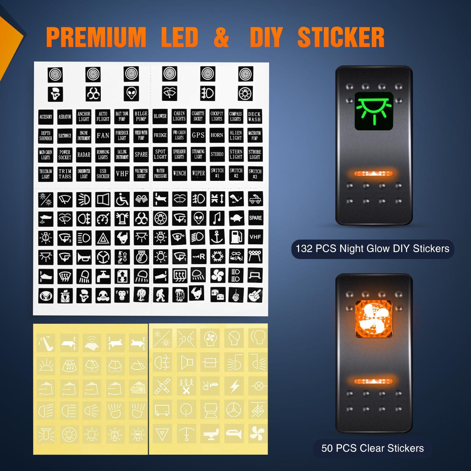 imageNilight  90116C 2 Gang Rocker Switch Panel with 48 Amp Dual USB Charger Voltmeter Waterproof 12V24V DC Rocker Switch with Night Glow Stickers for CarsTrucks Boats RVsBlueType C  USB Amber