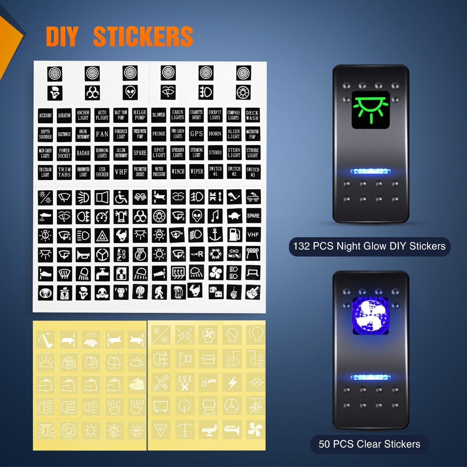 imageNilight  90117G 4 Gang Rocker Switch Panel Waterproof PreWired Aluminum Switch Panel with Dual USB Cigarette Lighter Socket Voltmeter12V24V DC ON Off Switch Panel for Cars Rvs Trucks BluePower Control Blue