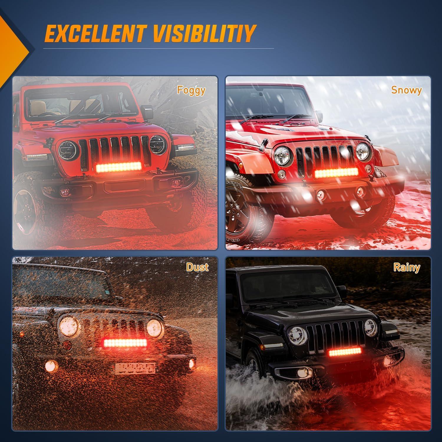 imageNilight  NI06A72W 12Inch 72W Spot Flood Combo Led Light Bar Off Road Lights Boat Lights Fog Light Driving Lights LED Work Light for Trucks 2 Years Warranty WhiteRed