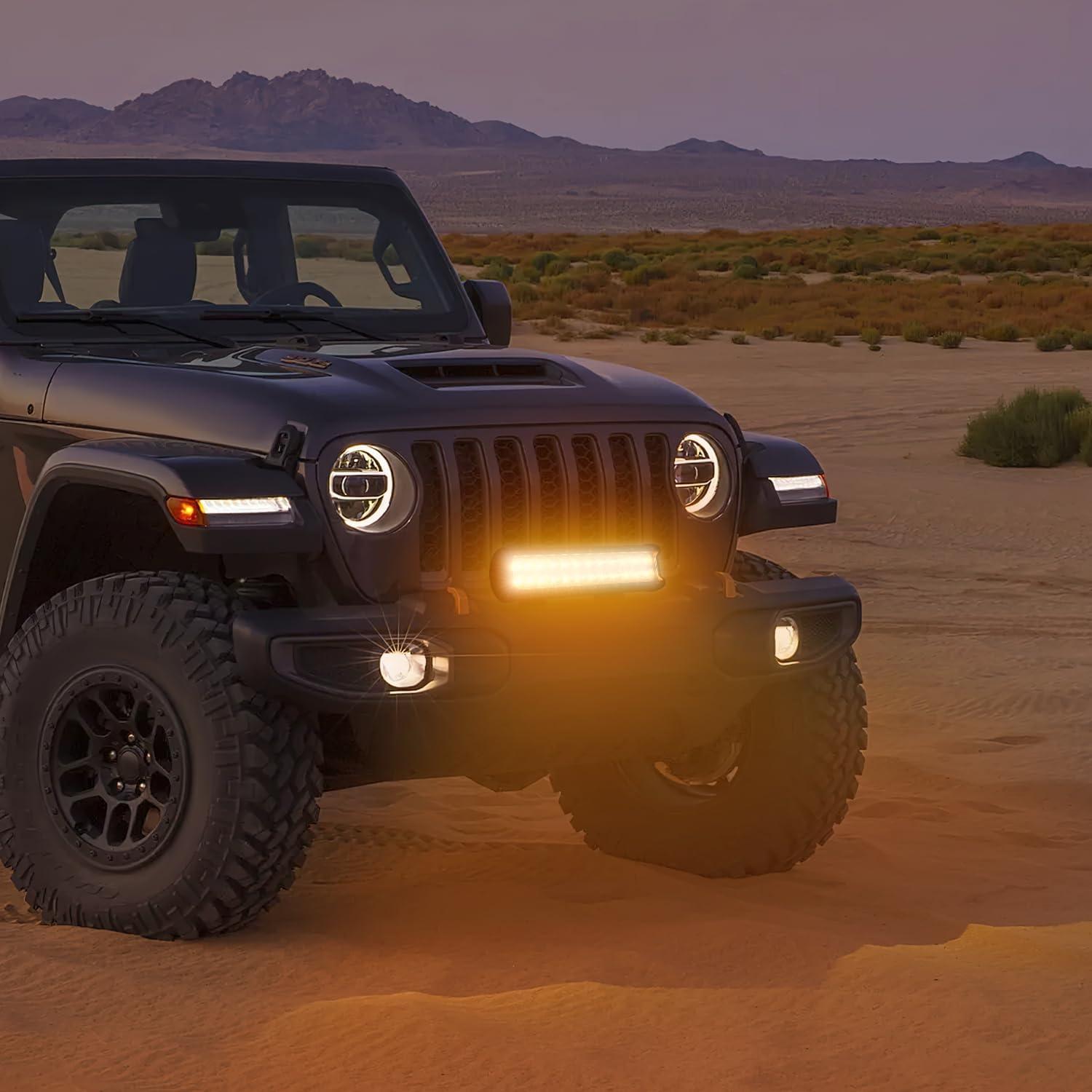 imageNilight  NI06A72W 12Inch 72W Spot Flood Combo Led Light Bar Off Road Lights Boat Lights Fog Light Driving Lights LED Work Light for Trucks 2 Years Warranty WhiteAmber