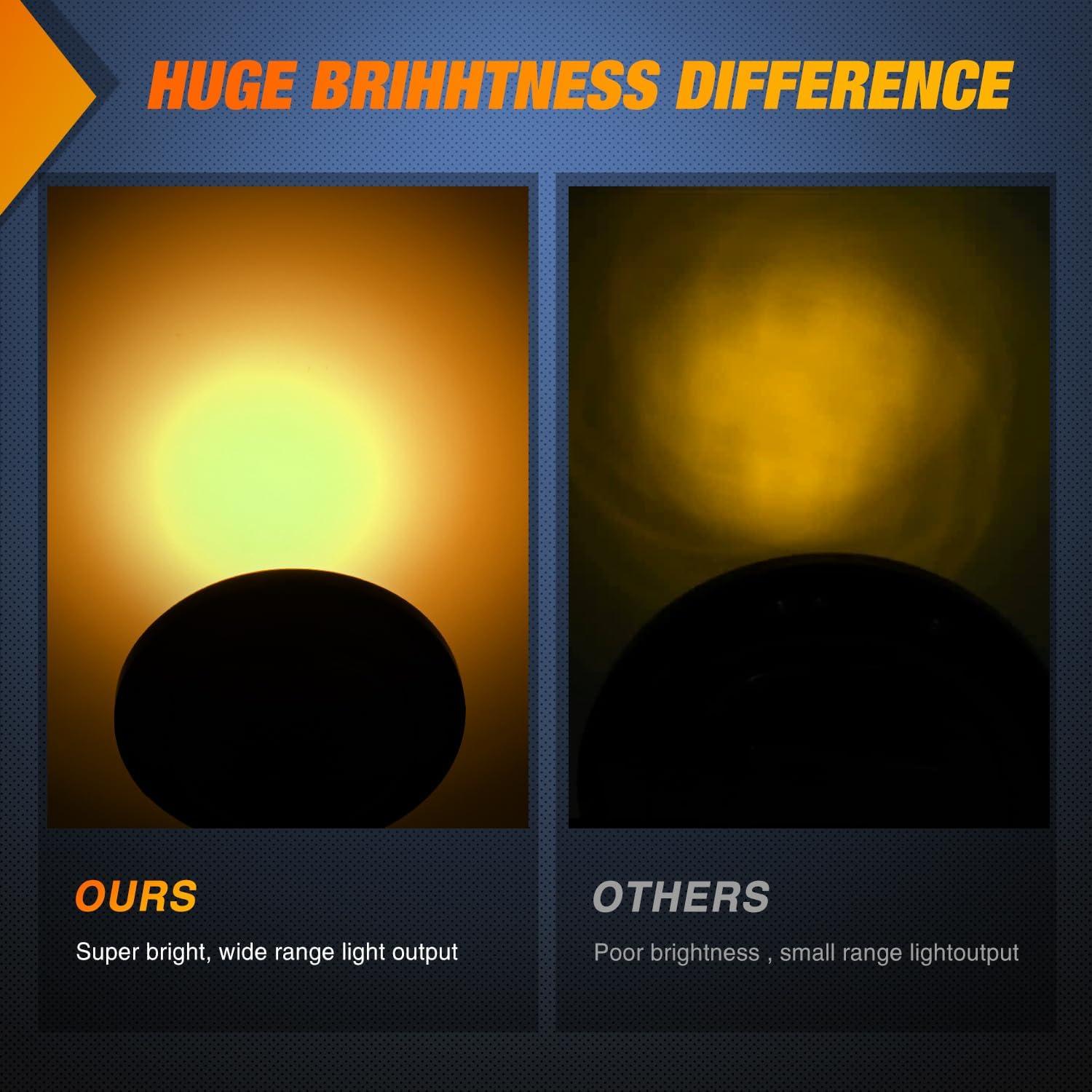 imageNilight  TL18 2PCS 4quot Round Red LED Trailer Tail Lights wSurface Mount Grommet Plugs IP67 Stop Brake Turn Tail Lights for Truck Trailer RV JeepAmber 2pcs 24Led