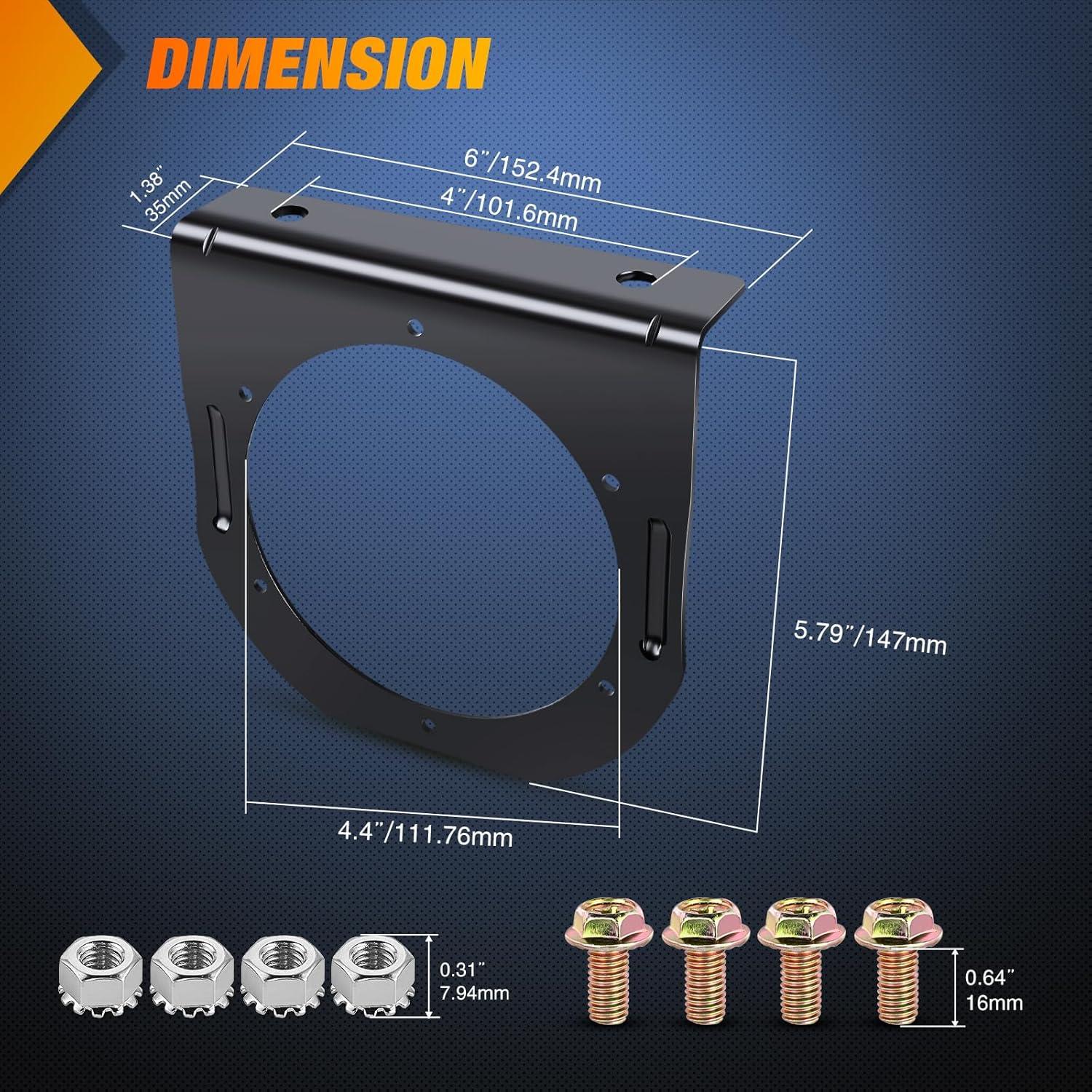 imageNilight  TL18 2PCS 4quot Round Red LED Trailer Tail Lights wSurface Mount Grommet Plugs IP67 Stop Brake Turn Tail Lights for Truck Trailer RV JeepAmber  Brackets 2pcs