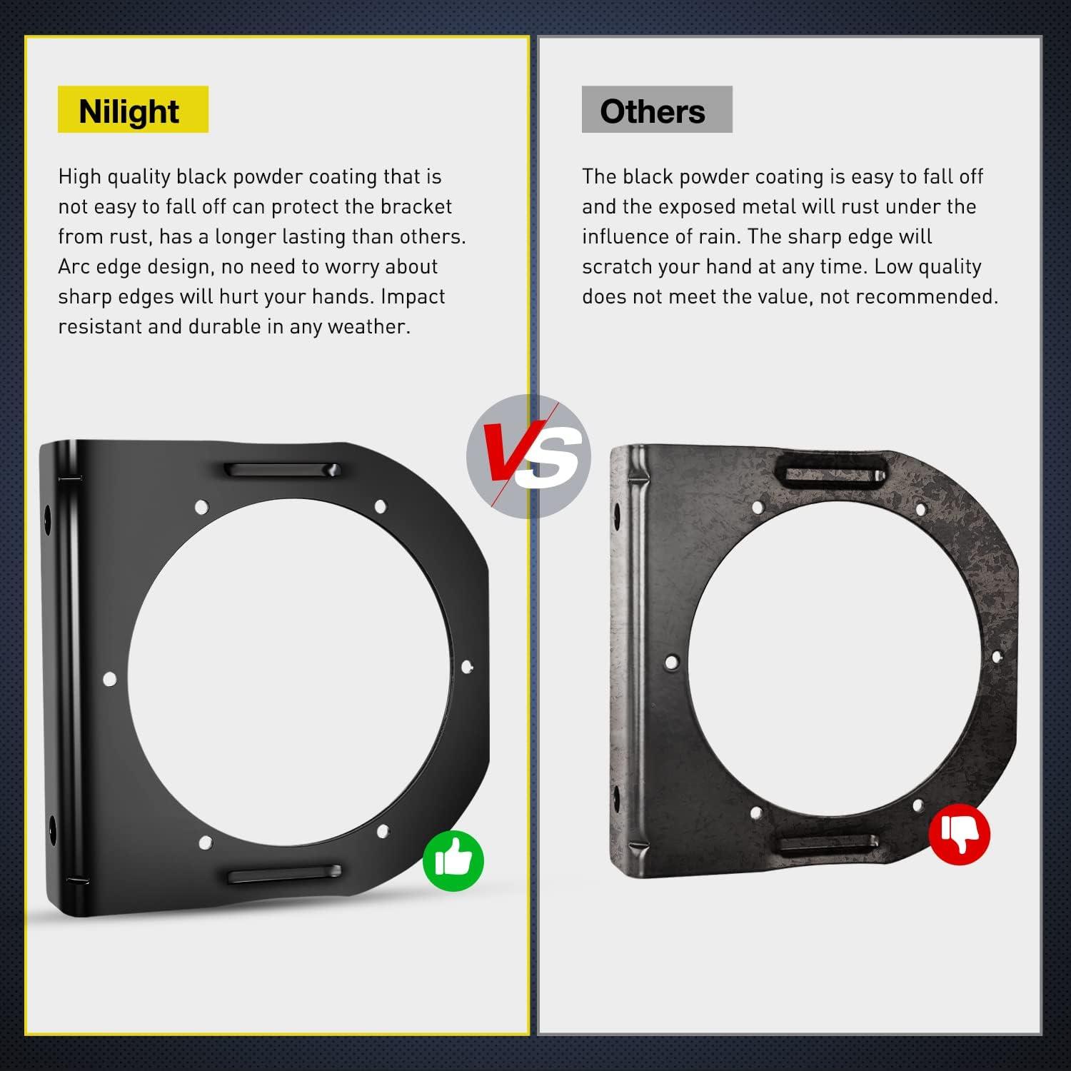 imageNilight  TL18 2PCS 4quot Round Red LED Trailer Tail Lights wSurface Mount Grommet Plugs IP67 Stop Brake Turn Tail Lights for Truck Trailer RV JeepRed  Brackets 2pcs