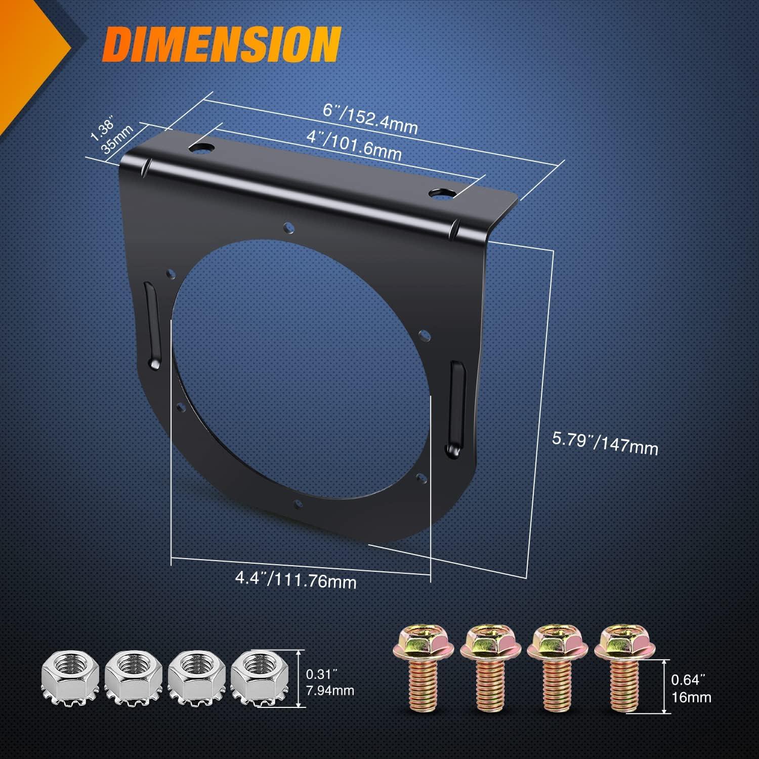 imageNilight  TL18 2PCS 4quot Round Red LED Trailer Tail Lights wSurface Mount Grommet Plugs IP67 Stop Brake Turn Tail Lights for Truck Trailer RV JeepRed  Brackets 2pcs