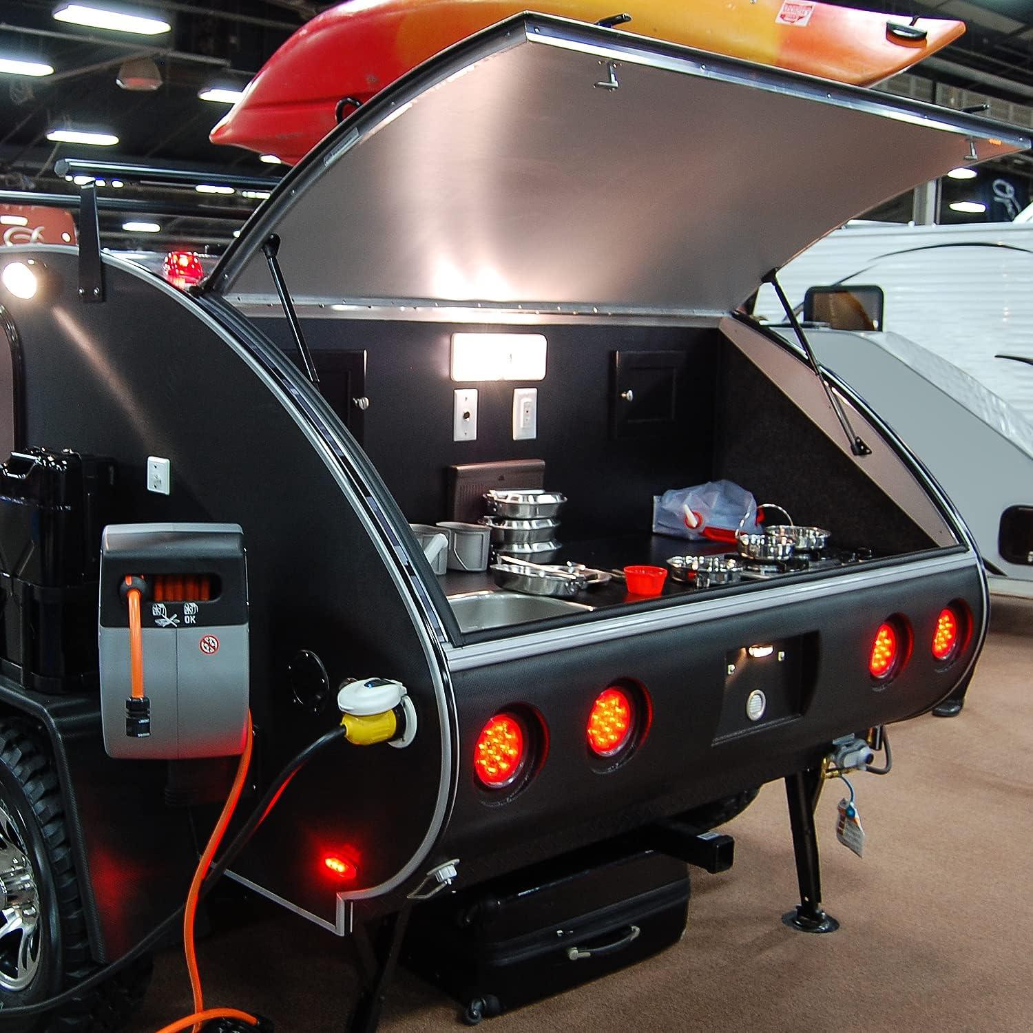 imageNilight  TL18 2PCS 4quot Round Red LED Trailer Tail Lights wSurface Mount Grommet Plugs IP67 Stop Brake Turn Tail Lights for Truck Trailer RV JeepRed 4pcs