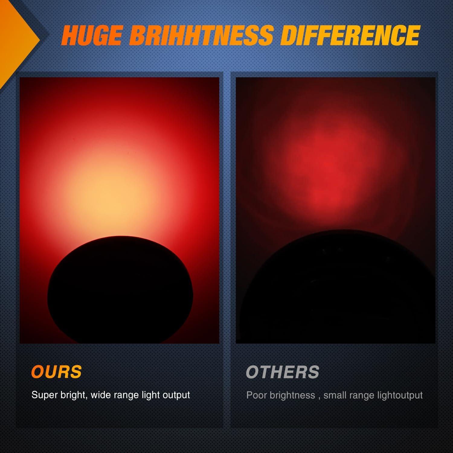 imageNilight  TL18 2PCS 4quot Round Red LED Trailer Tail Lights wSurface Mount Grommet Plugs IP67 Stop Brake Turn Tail Lights for Truck Trailer RV JeepRed 2pcs 24Led