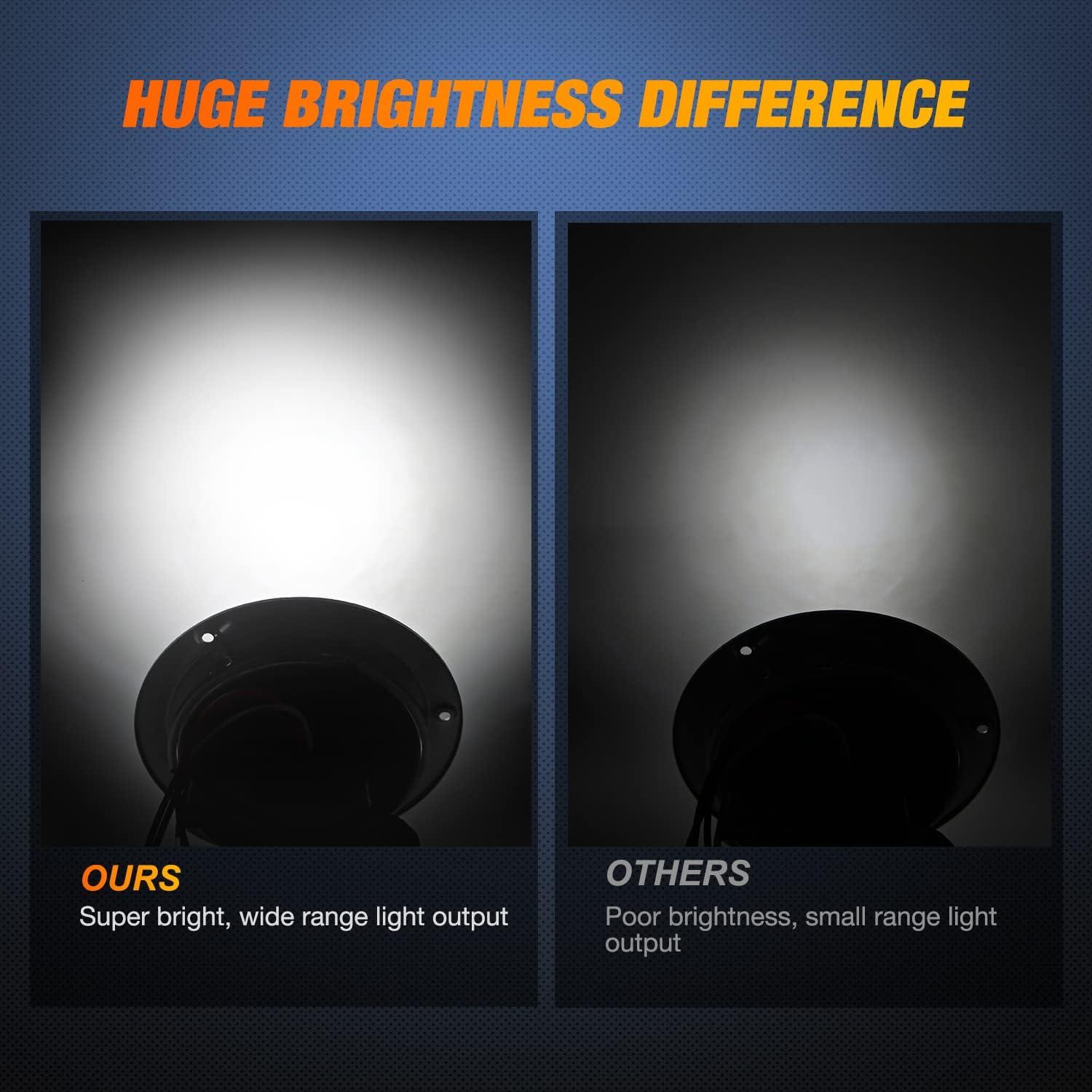 imageNilight  TL18 2PCS 4quot Round Red LED Trailer Tail Lights wSurface Mount Grommet Plugs IP67 Stop Brake Turn Tail Lights for Truck Trailer RV JeepWhite screws 2pcs