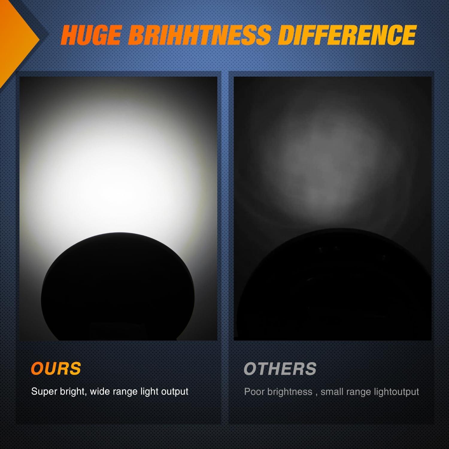 imageNilight  TL18 2PCS 4quot Round Red LED Trailer Tail Lights wSurface Mount Grommet Plugs IP67 Stop Brake Turn Tail Lights for Truck Trailer RV JeepWhite 2pcs 24Led