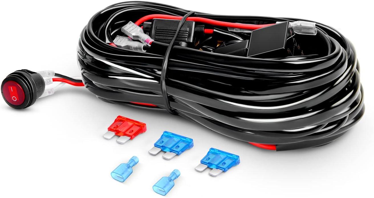 imageNilight  ZH006 LED Light Bar 20 Inch 126W Spot Flood Combo Led Off Road Lights with 16AWG Wiring Harness KitOne Lead 2 Years Warranty20Inch 126W Lights  Wiring Harness