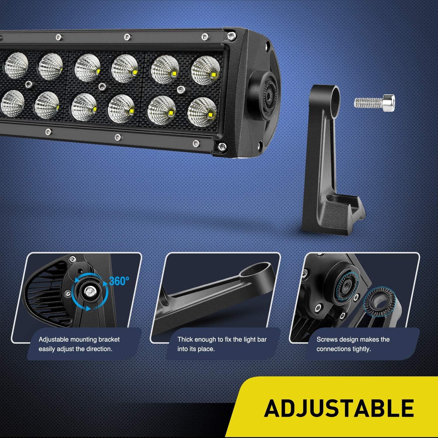 imageNilight  ZH410 32Inch 180W Curved LED Light Bar Work Light Spot Flood Combo Offroad Driving Lights with 16AWG Wiring Harness Kit 2 Year Warranty22Inch 120W Light Wiring Harness