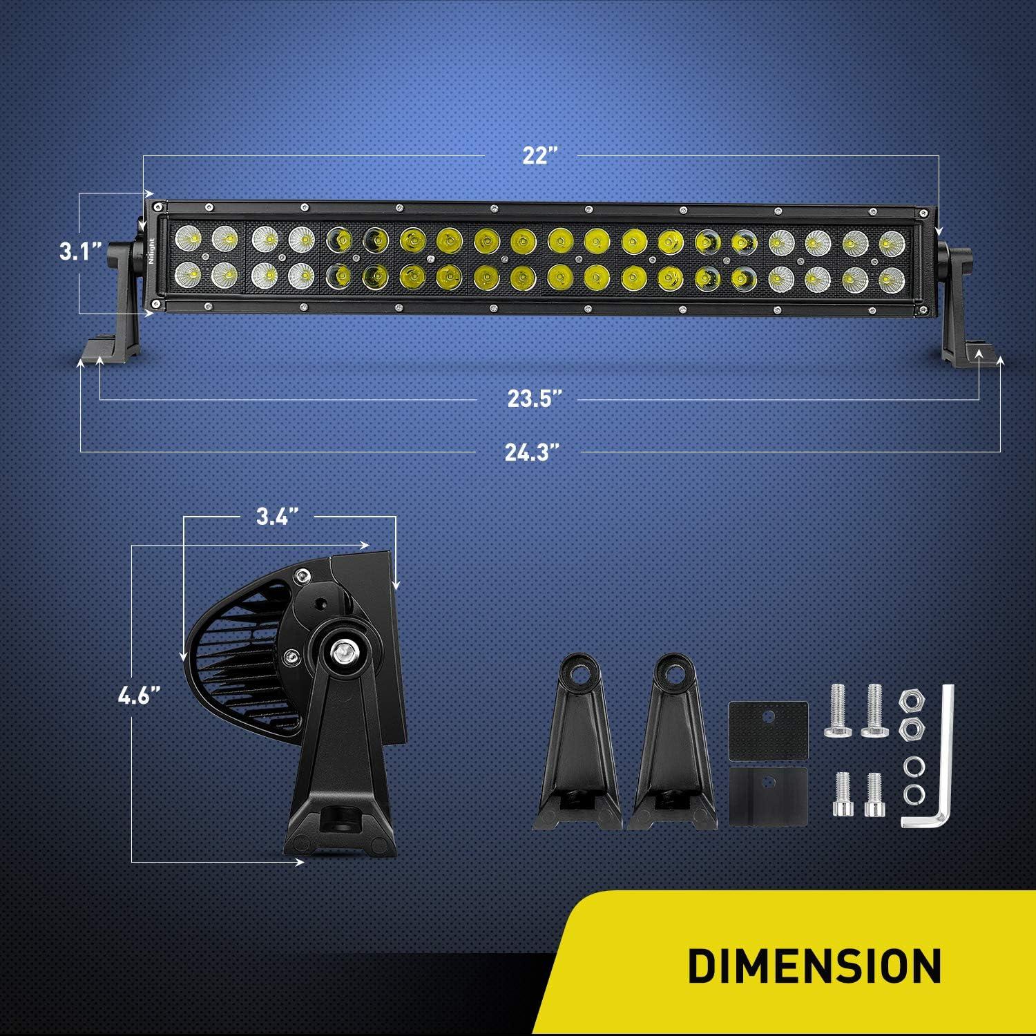 imageNilight  ZH410 32Inch 180W Curved LED Light Bar Work Light Spot Flood Combo Offroad Driving Lights with 16AWG Wiring Harness Kit 2 Year Warranty22Inch 120W Light Wiring Harness