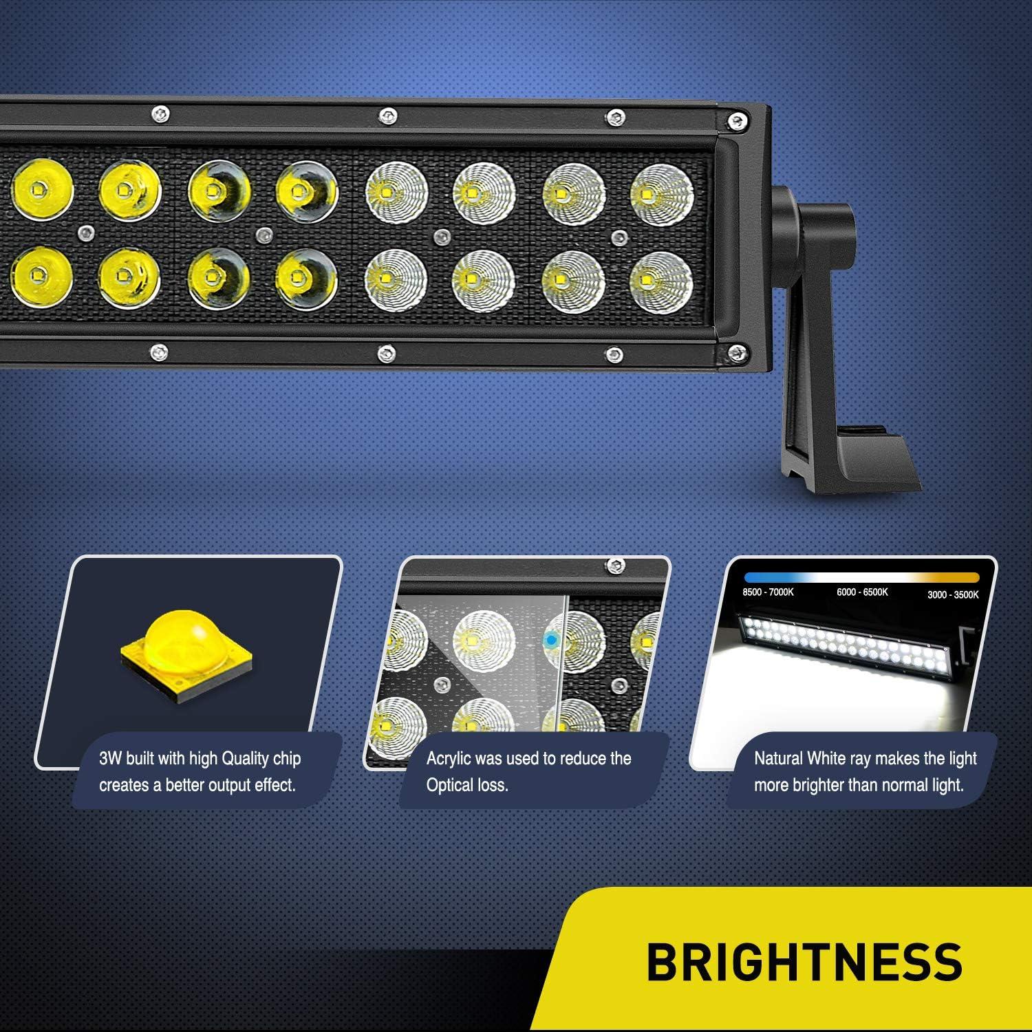 imageNilight  ZH410 32Inch 180W Curved LED Light Bar Work Light Spot Flood Combo Offroad Driving Lights with 16AWG Wiring Harness Kit 2 Year Warranty22Inch 120W Light Wiring Harness