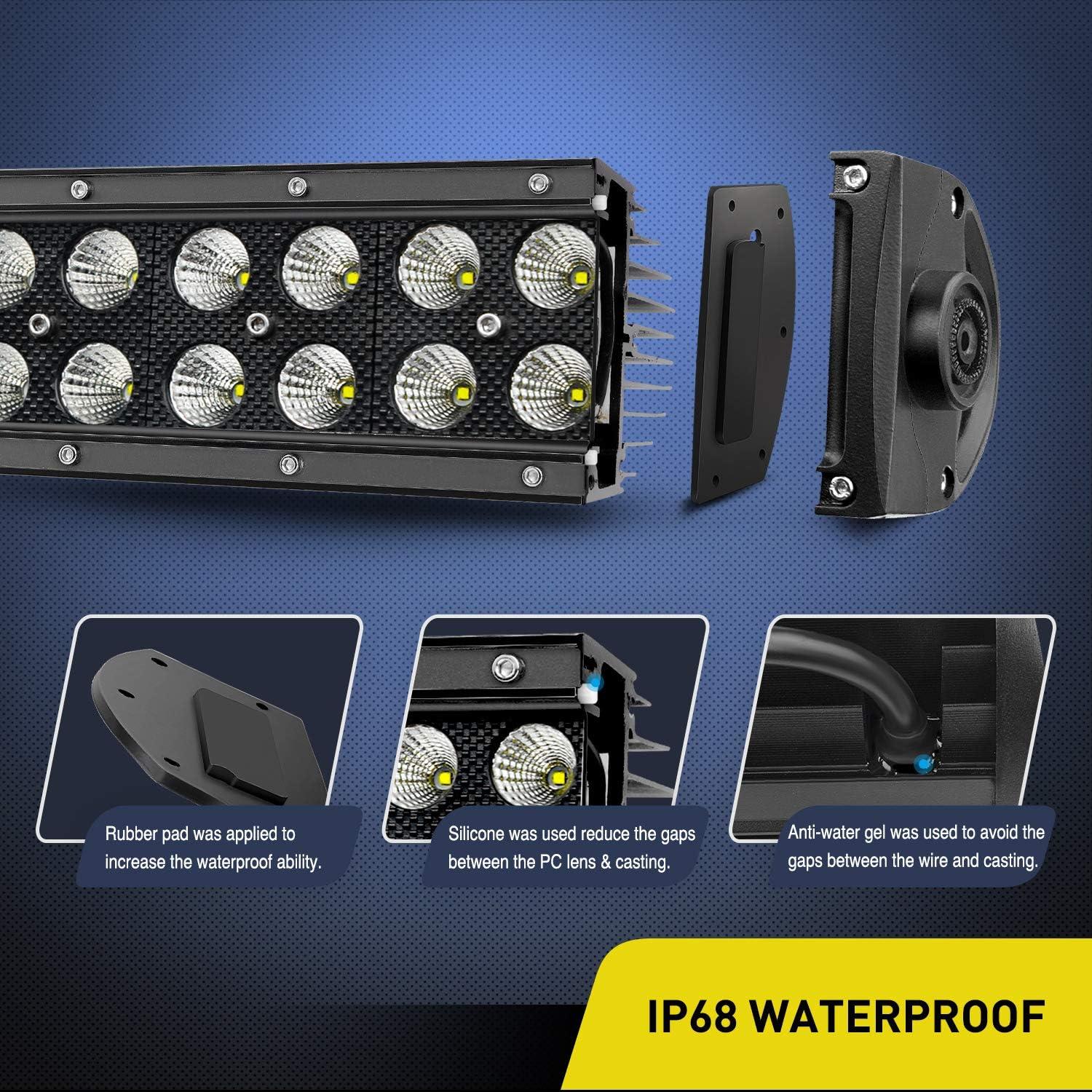 imageNilight  ZH410 32Inch 180W Curved LED Light Bar Work Light Spot Flood Combo Offroad Driving Lights with 16AWG Wiring Harness Kit 2 Year Warranty22Inch 120W Light Wiring Harness