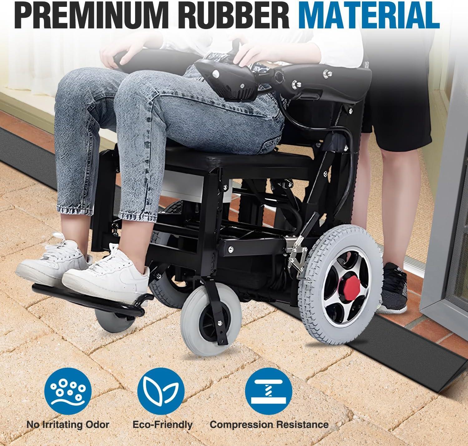 imageNilight 06quot Rise Threshold Ramp for doorways 394quot Wide Low Profile Cuttable Rubber Wheelchair Access Door Ramp for Doorway Curb Home Steps Bathroom08 Rise