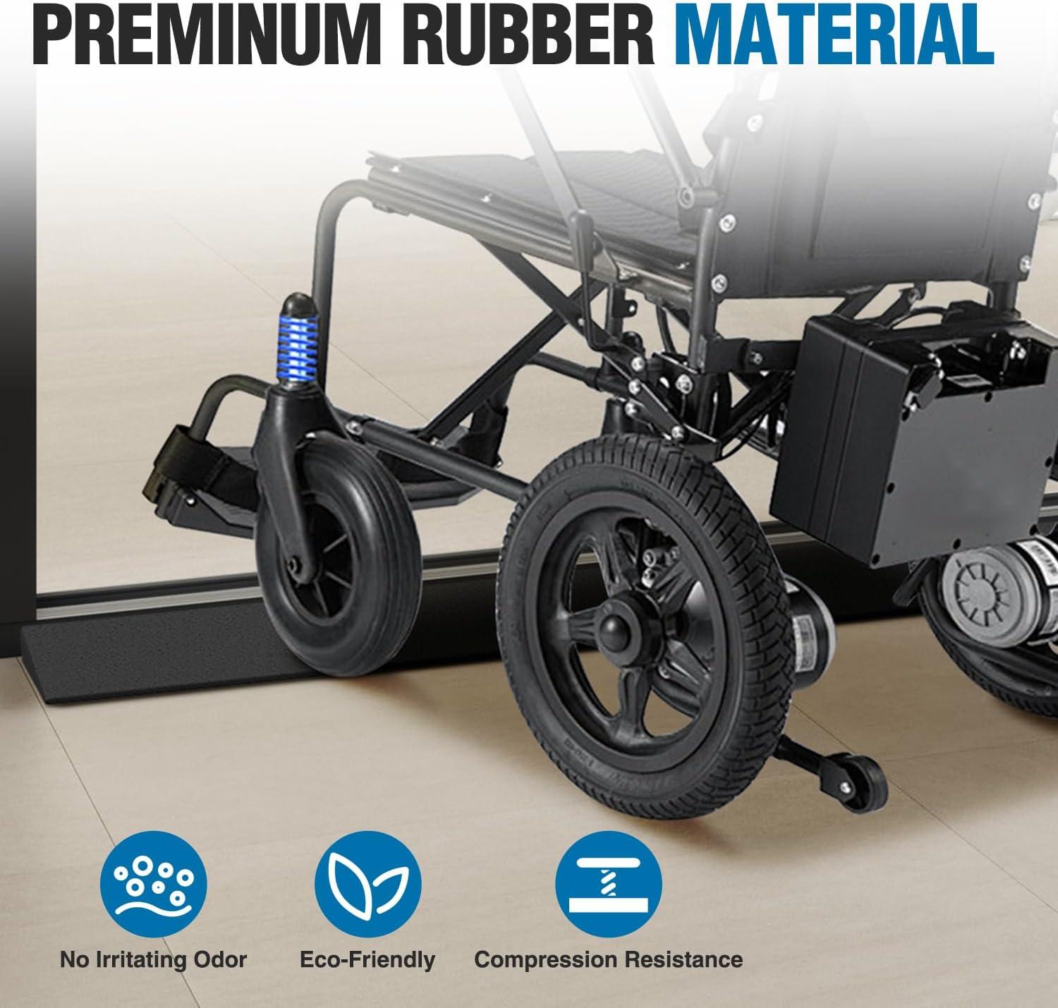 imageNilight 06quot Rise Threshold Ramp for doorways 394quot Wide Low Profile Cuttable Rubber Wheelchair Access Door Ramp for Doorway Curb Home Steps Bathroom12 Rise