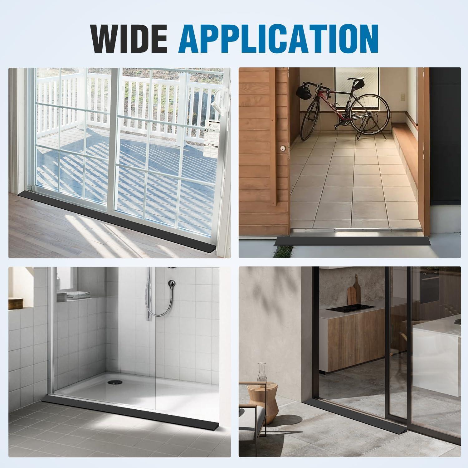 imageNilight 06quot Rise Threshold Ramp for doorways 394quot Wide Low Profile Cuttable Rubber Wheelchair Access Door Ramp for Doorway Curb Home Steps Bathroom08 Rise