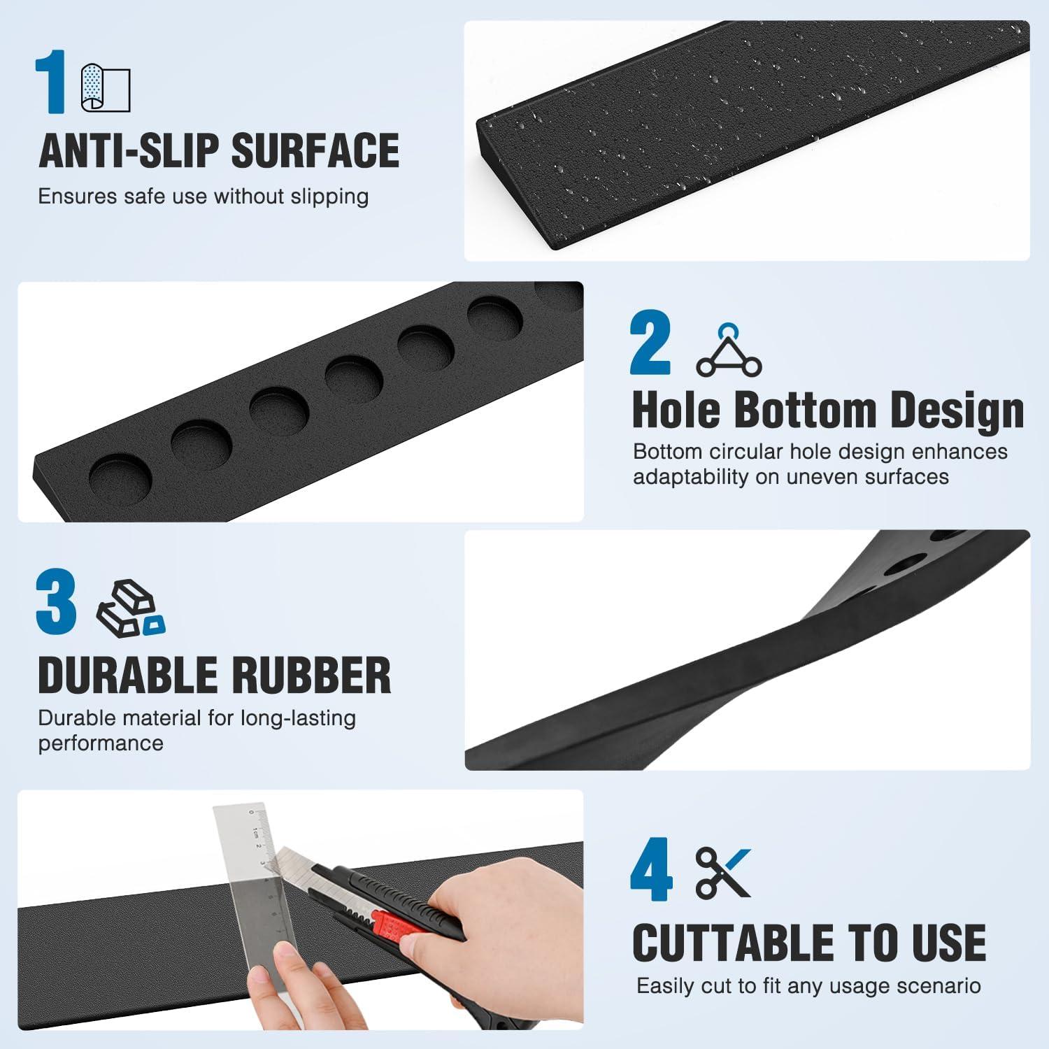 imageNilight 06quot Rise Threshold Ramp for doorways 394quot Wide Low Profile Cuttable Rubber Wheelchair Access Door Ramp for Doorway Curb Home Steps Bathroom12 Rise