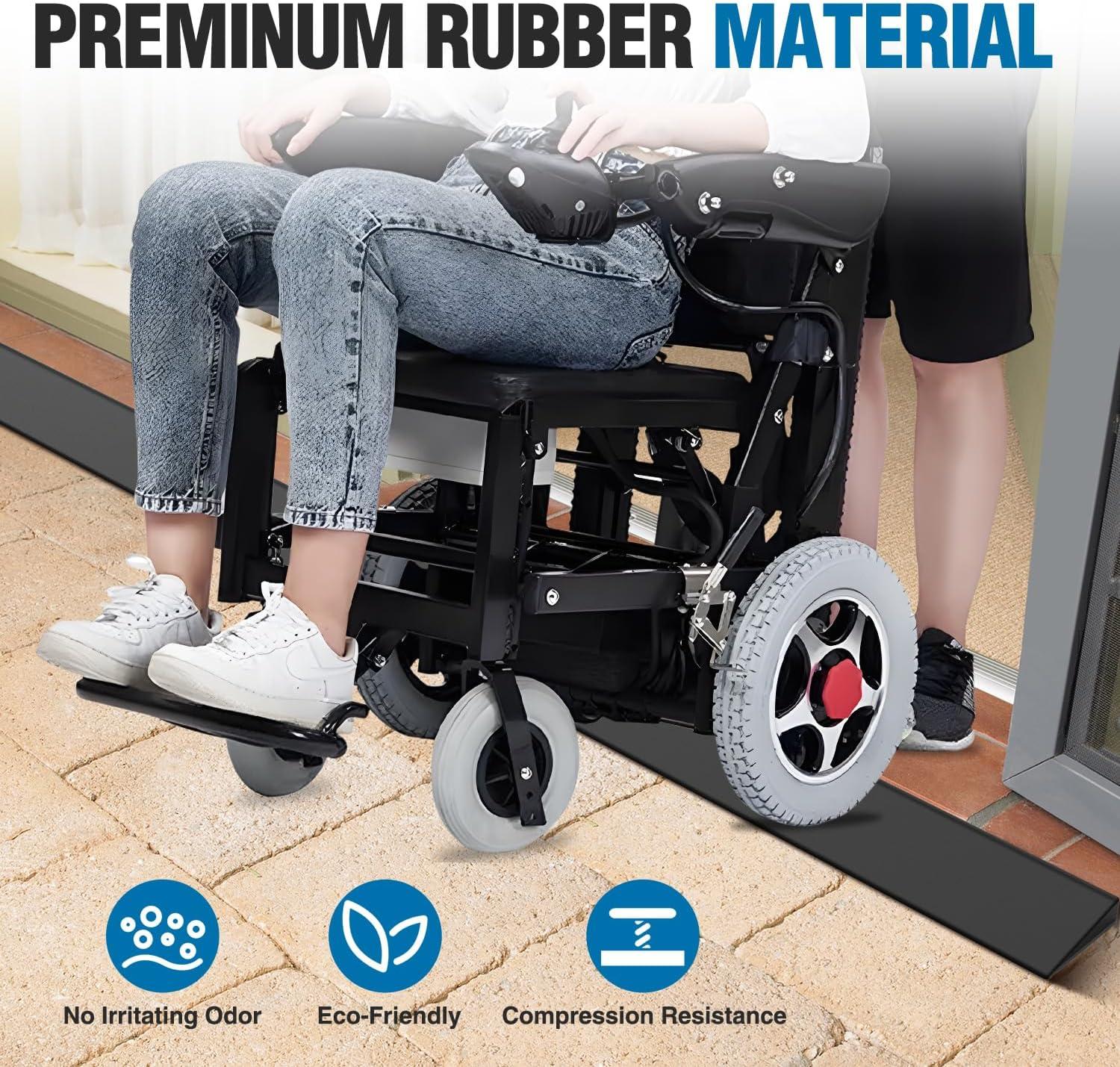 imageNilight 06quot Rise Threshold Ramp for doorways 394quot Wide Low Profile Cuttable Rubber Wheelchair Access Door Ramp for Doorway Curb Home Steps Bathroom04 Rise