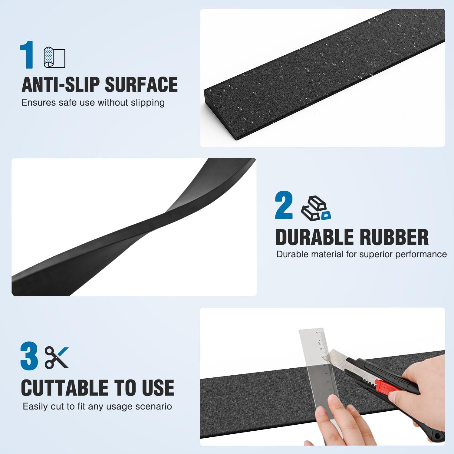 imageNilight 06quot Rise Threshold Ramp for doorways 394quot Wide Low Profile Cuttable Rubber Wheelchair Access Door Ramp for Doorway Curb Home Steps Bathroom04 Rise