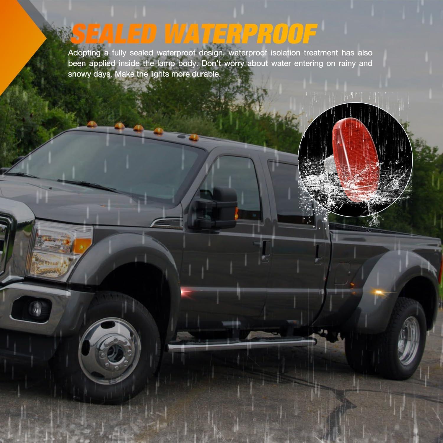 imageNilight 10 PCS Amber Red 38 Inch 6 LED Side Marker Front Rear Indicator Clearance Lamp for 12V Truck Trailer RV Cab Boat Bus LorryAmberRed F250 350 450 550 20112022