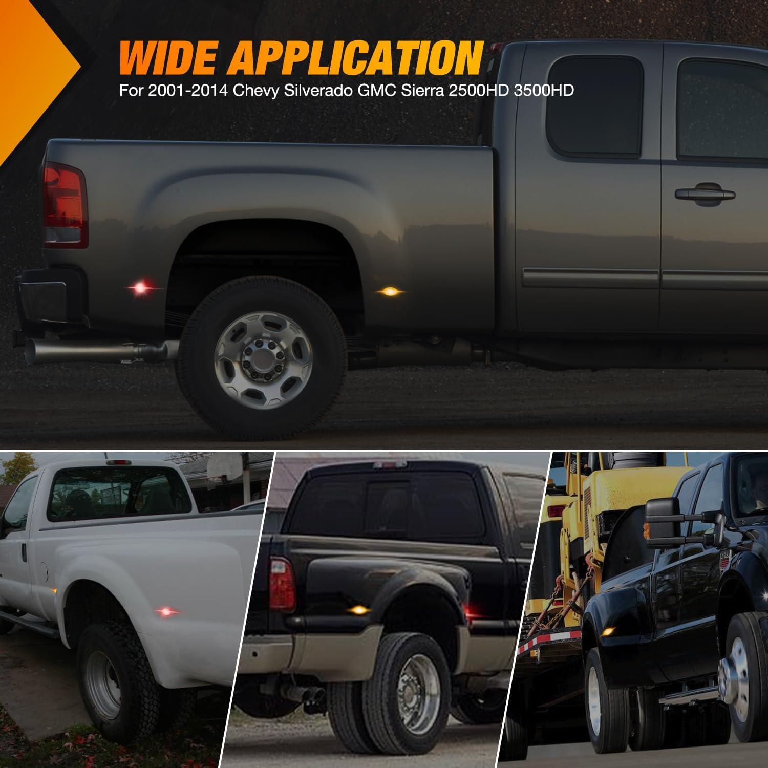 imageNilight 10 PCS Amber Red 38 Inch 6 LED Side Marker Front Rear Indicator Clearance Lamp for 12V Truck Trailer RV Cab Boat Bus LorryAmberRed F350 450 550 19992010