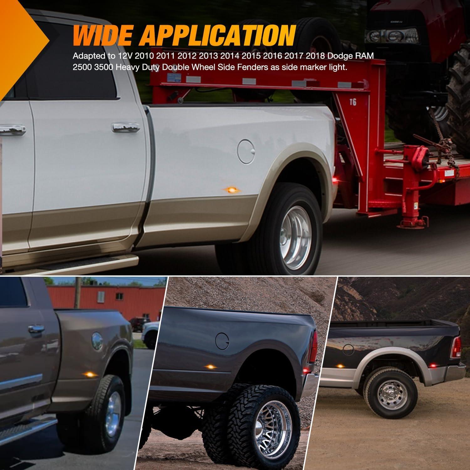 imageNilight 10 PCS Amber Red 38 Inch 6 LED Side Marker Front Rear Indicator Clearance Lamp for 12V Truck Trailer RV Cab Boat Bus LorryAmberRed Ram 2500 3500 20102018