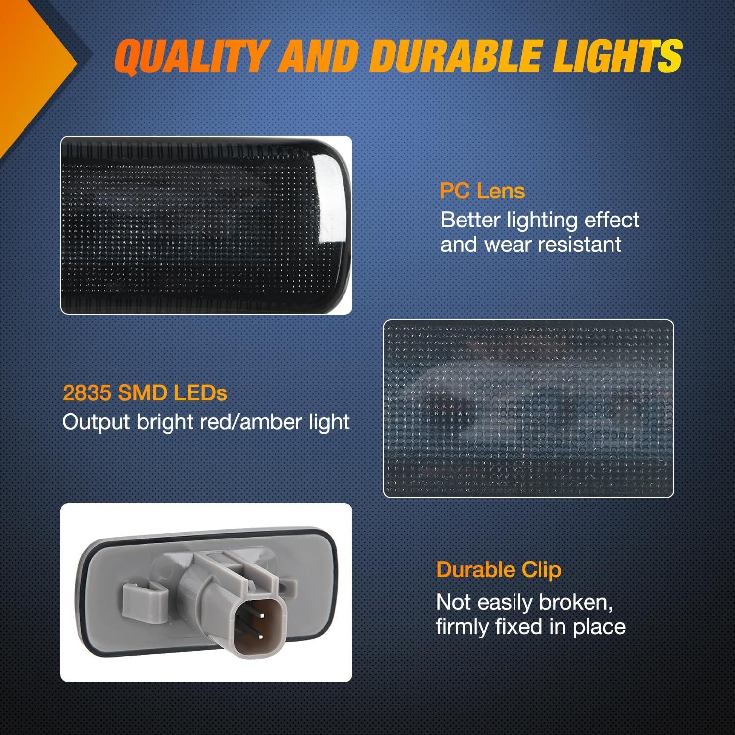 imageNilight 10 PCS Amber Red 38 Inch 6 LED Side Marker Front Rear Indicator Clearance Lamp for 12V Truck Trailer RV Cab Boat Bus LorrySmoked AmberRed Ram 2500 3500 20102018