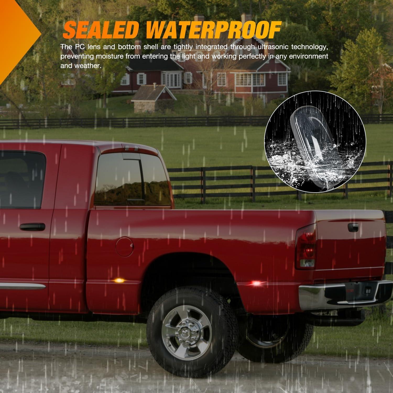 imageNilight 10 PCS Amber Red 38 Inch 6 LED Side Marker Front Rear Indicator Clearance Lamp for 12V Truck Trailer RV Cab Boat Bus LorrySmoked AmberRed Ram 1500 2500 3500 20032009