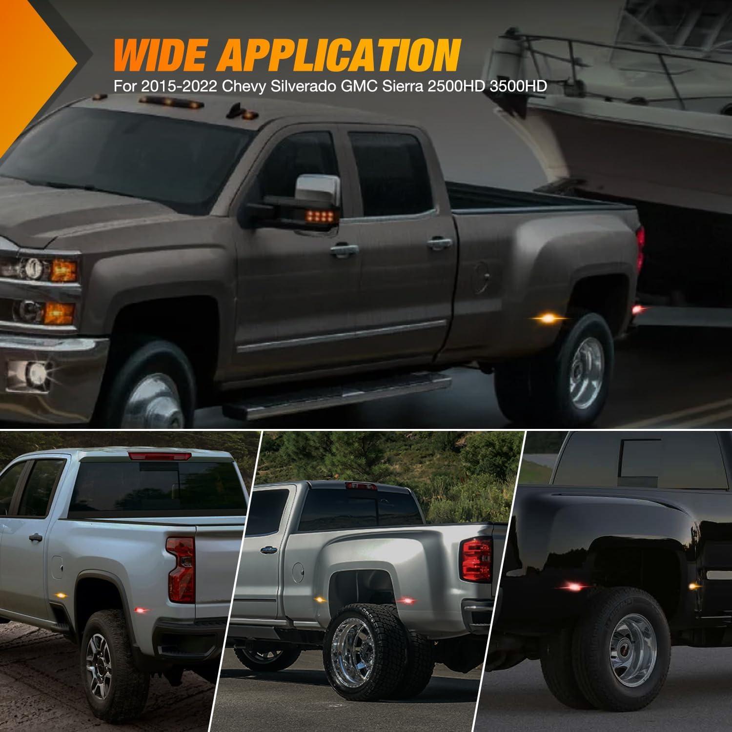 imageNilight 10 PCS Amber Red 38 Inch 6 LED Side Marker Front Rear Indicator Clearance Lamp for 12V Truck Trailer RV Cab Boat Bus LorrySmoked AmberRed SilveradoSierra 20152020