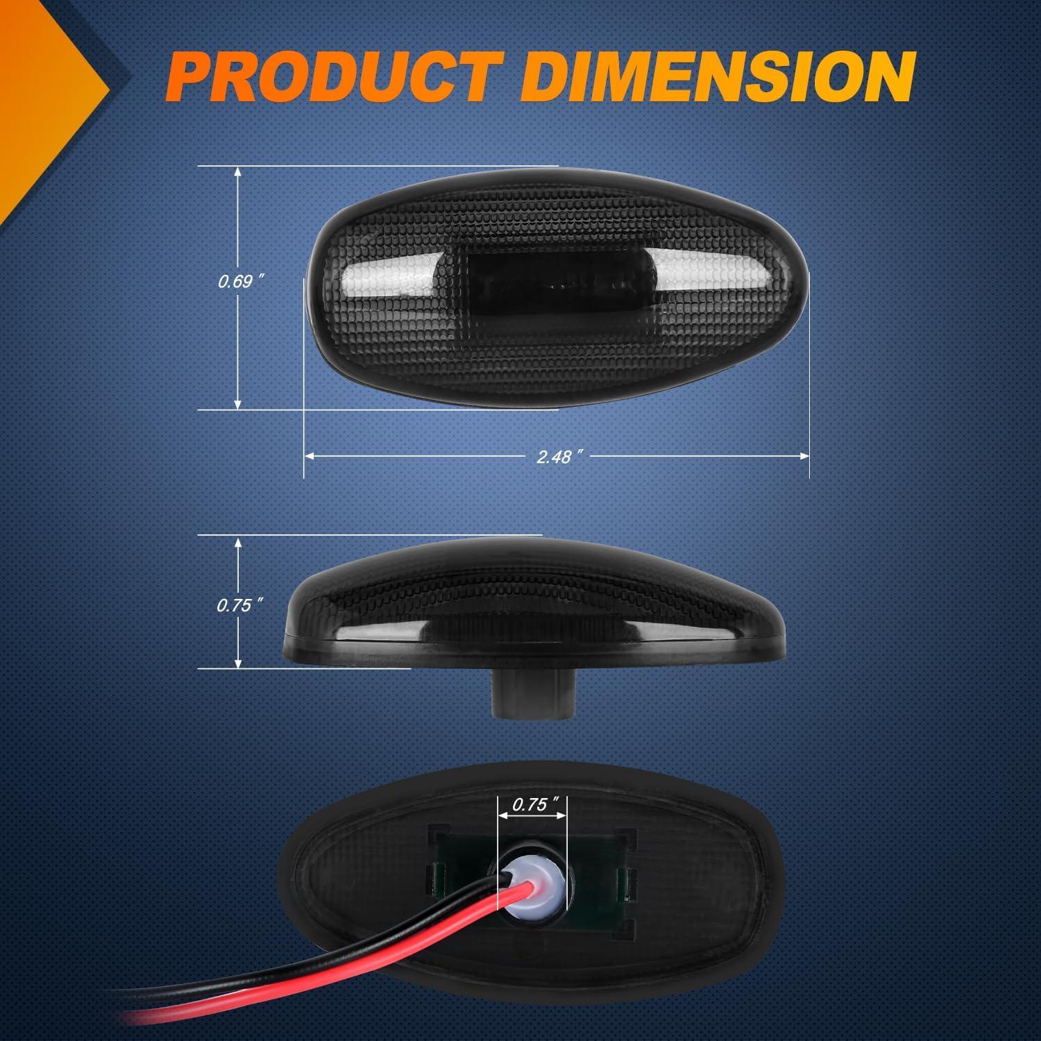 imageNilight 10 PCS Amber Red 38 Inch 6 LED Side Marker Front Rear Indicator Clearance Lamp for 12V Truck Trailer RV Cab Boat Bus LorrySmoked AmberRed SilveradoSierra 20012014