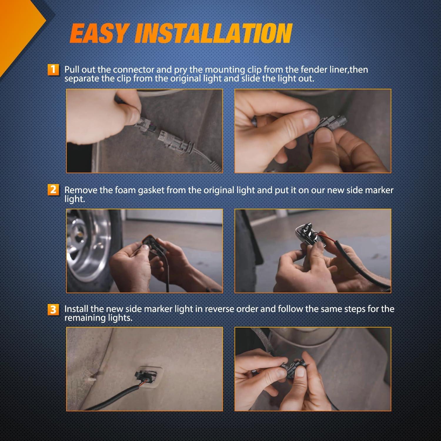 imageNilight 10 PCS Amber Red 38 Inch 6 LED Side Marker Front Rear Indicator Clearance Lamp for 12V Truck Trailer RV Cab Boat Bus LorrySmoked AmberRed SilveradoSierra 20152020