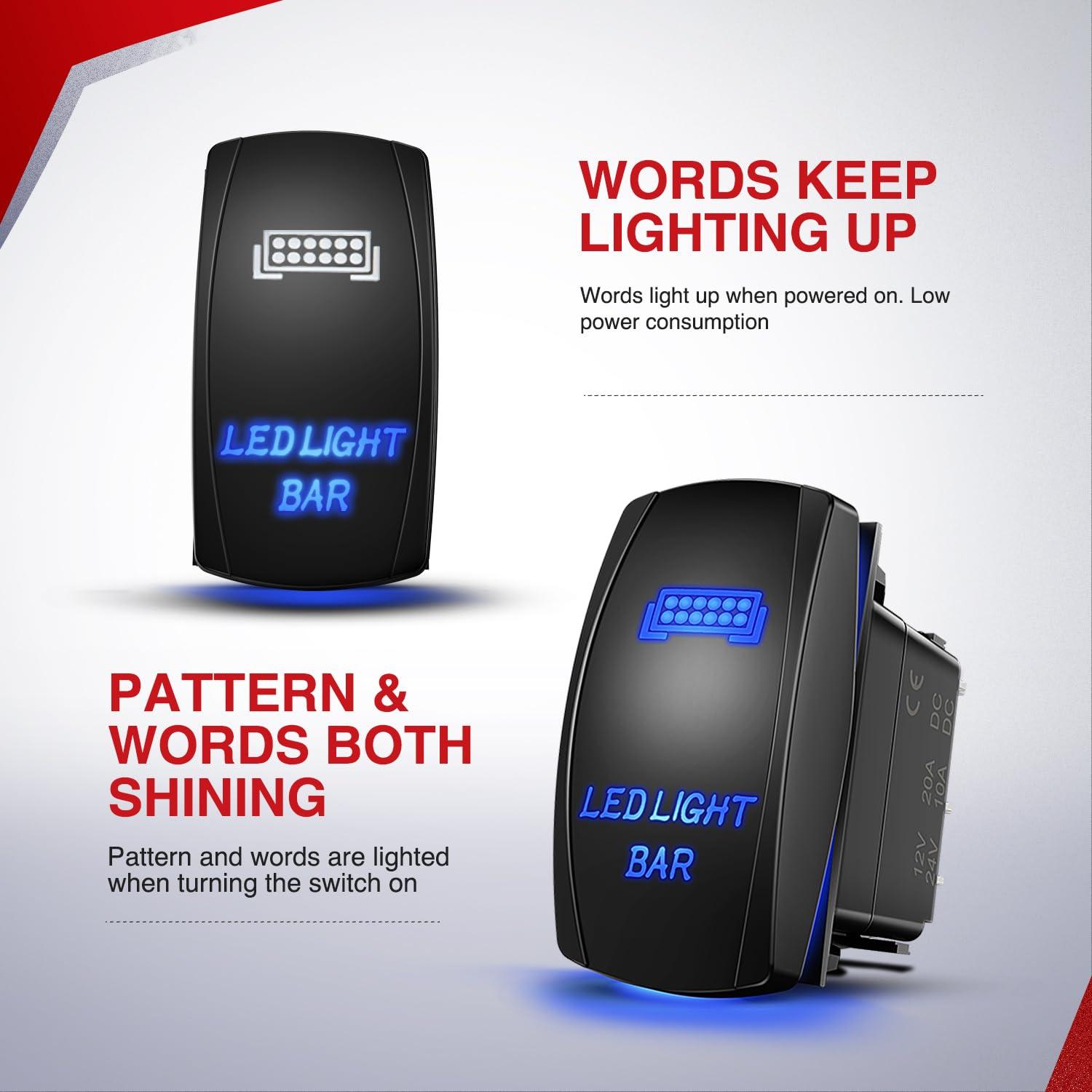 imageNilight 10014W LED Light Bar Wiring Harness Kit 14AWG Heavy Duty 12V 5Pin Rocker Laser On Off Waterproof Switch Power Relay Blade Fuse1 Lead 2 Years Warranty14AWG Wiring Harness 2 Leads w Nylon Wire Loom