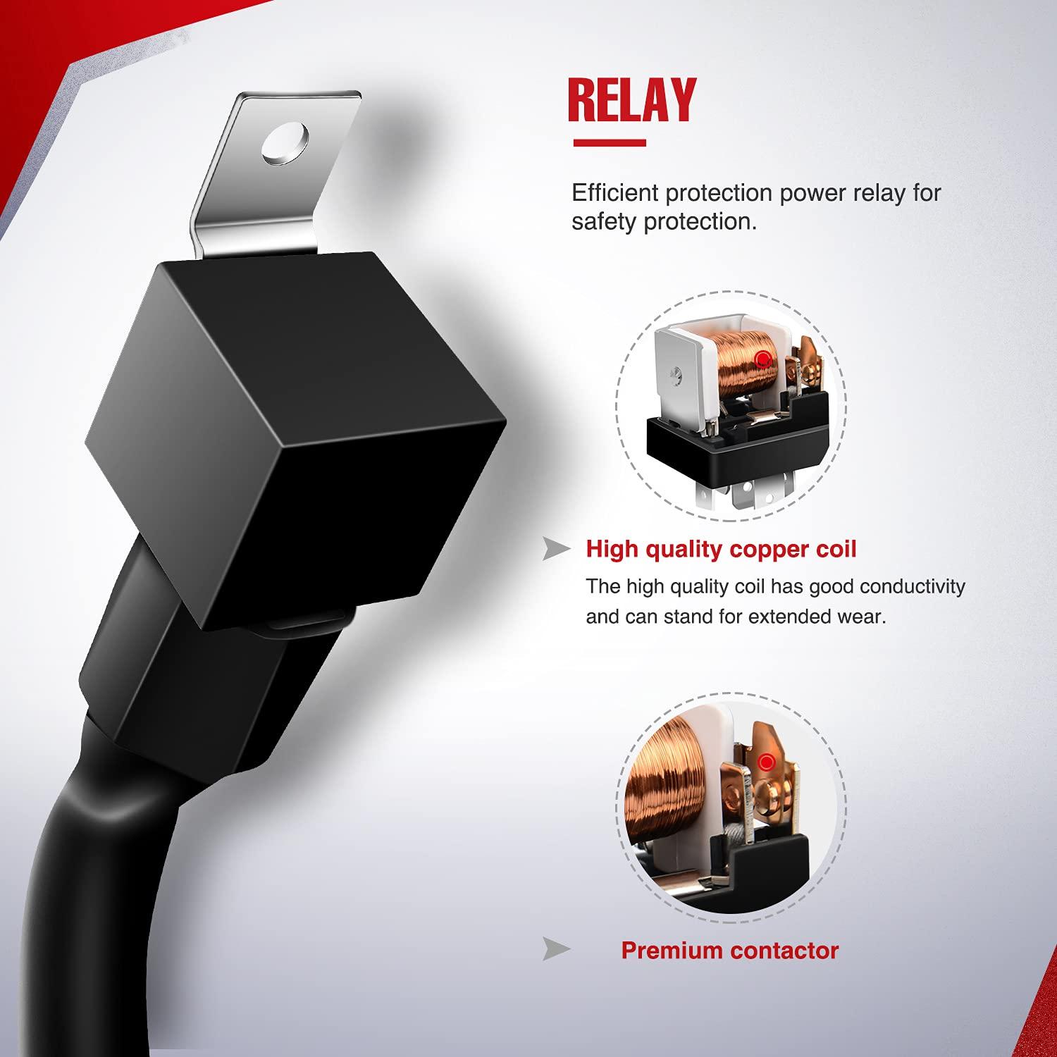 imageNilight 10031W Amber White Dual Color Light Bar Wiring Harness Kit 16AWG with 12V Relay 15A Inline Blade Fuse Push Button Switch for Offroad Driving Light 2 Leads16AWG Wiring Harness4 Leads