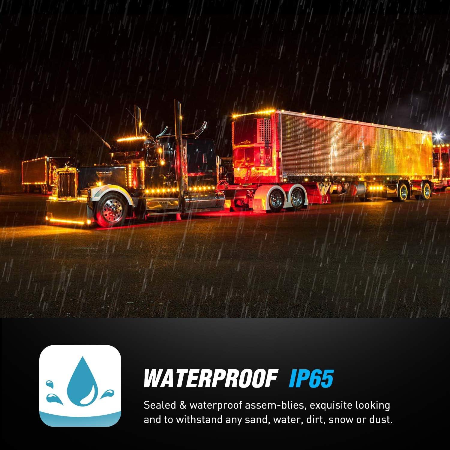 imageNilight 10Pcs 3 Led Trailer Light 39 Inch Front Rear Side Marker Lights Clearance Indicator Waterproof Sealed Surface Mounted Marker Light for RV Truck Trailer UTE UTV 12VAmber 2Pcs