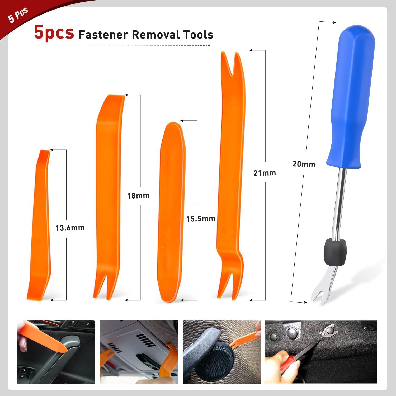 imageNilight 1115Pcs Car Push Retainer Clips Auto Fasteners Kit 32 Most Popular Sizes Nylon Bumper Fender Rivets with 5 Fasteners Remover 10 Cable Ties for Toyota GM Ford Honda Chevy1295Pcs