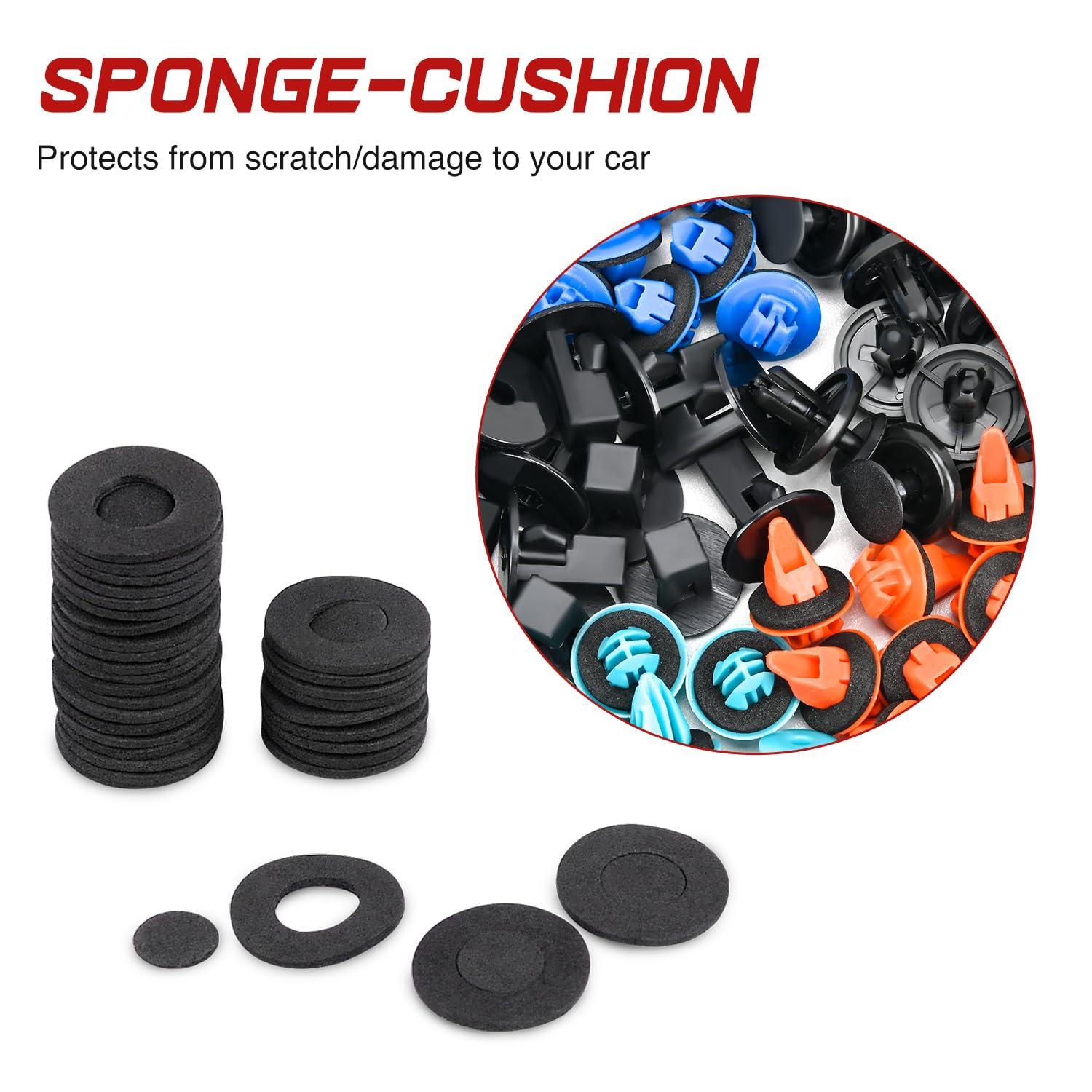 imageNilight 1115Pcs Car Push Retainer Clips Auto Fasteners Kit 32 Most Popular Sizes Nylon Bumper Fender Rivets with 5 Fasteners Remover 10 Cable Ties for Toyota GM Ford Honda Chevy180Pcs1tool