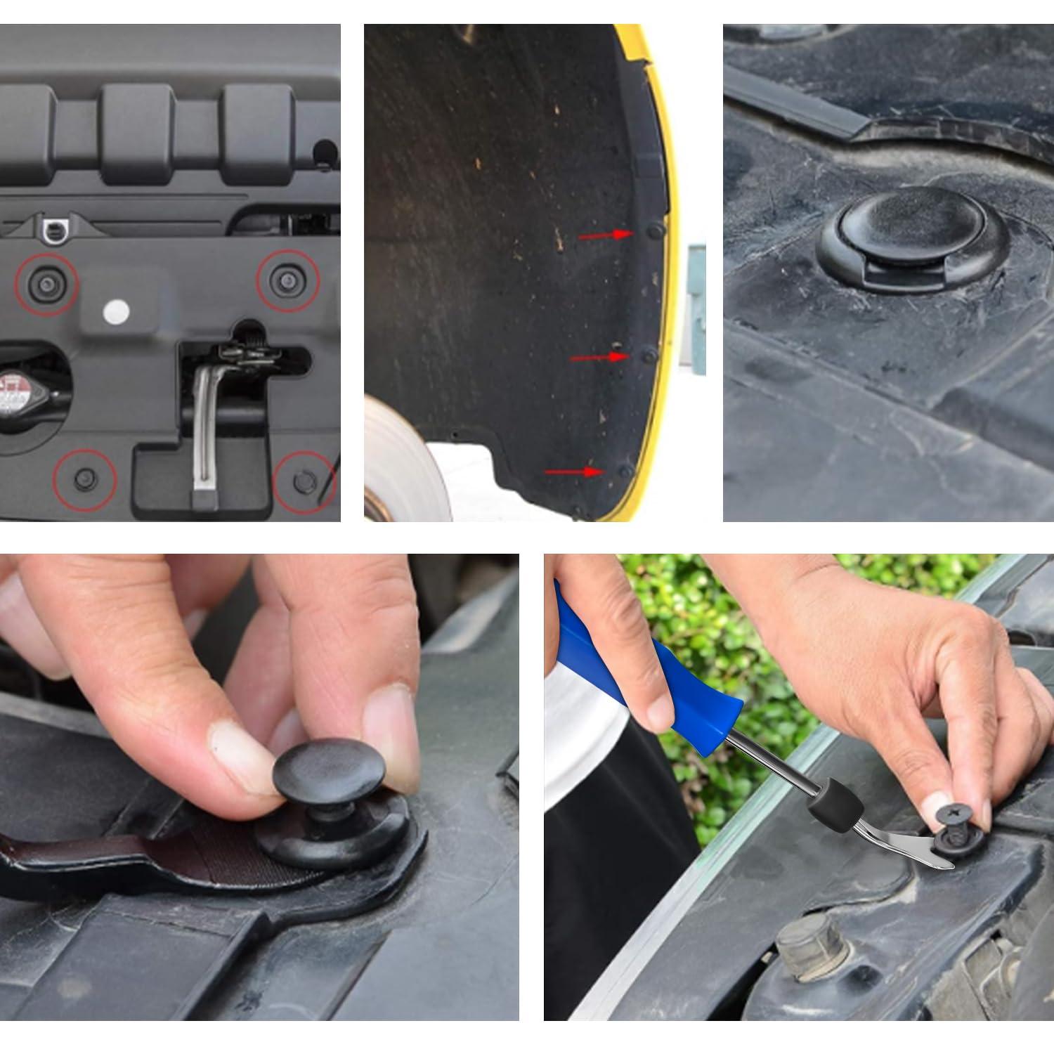 imageNilight 1115Pcs Car Push Retainer Clips Auto Fasteners Kit 32 Most Popular Sizes Nylon Bumper Fender Rivets with 5 Fasteners Remover 10 Cable Ties for Toyota GM Ford Honda Chevy855Pcs