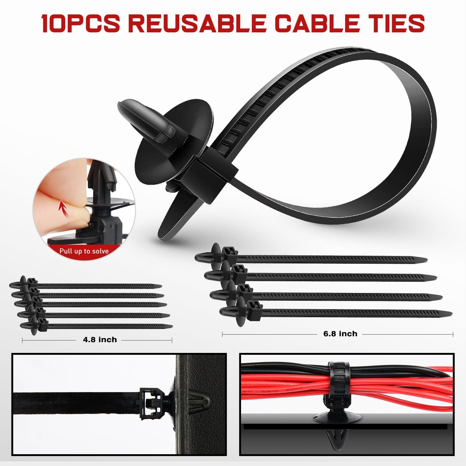 imageNilight 1115Pcs Car Push Retainer Clips Auto Fasteners Kit 32 Most Popular Sizes Nylon Bumper Fender Rivets with 5 Fasteners Remover 10 Cable Ties for Toyota GM Ford Honda Chevy975Pcs