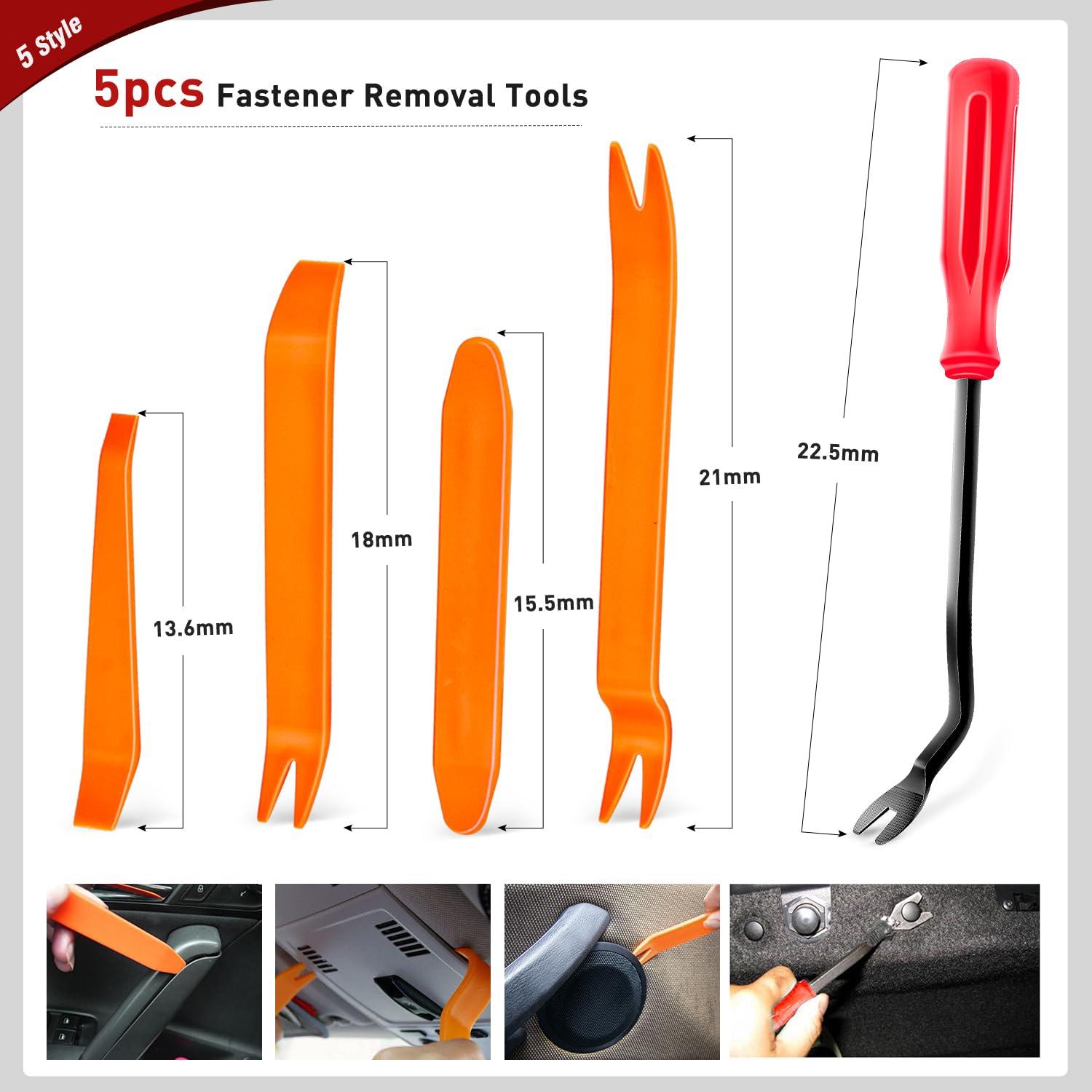 imageNilight 1115Pcs Car Push Retainer Clips Auto Fasteners Kit 32 Most Popular Sizes Nylon Bumper Fender Rivets with 5 Fasteners Remover 10 Cable Ties for Toyota GM Ford Honda Chevy795Pcs