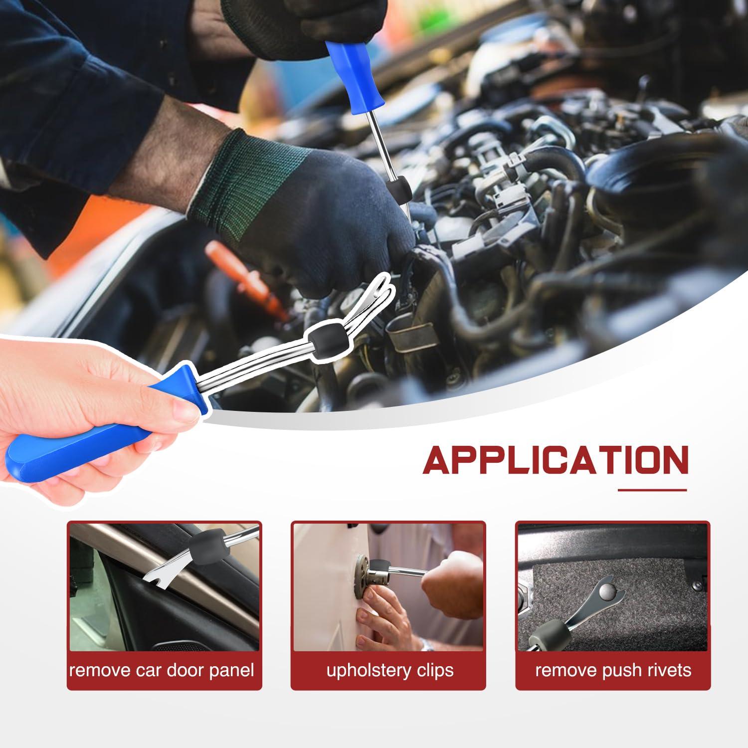 imageNilight 1115Pcs Car Push Retainer Clips Auto Fasteners Kit 32 Most Popular Sizes Nylon Bumper Fender Rivets with 5 Fasteners Remover 10 Cable Ties for Toyota GM Ford Honda Chevy1295Pcs