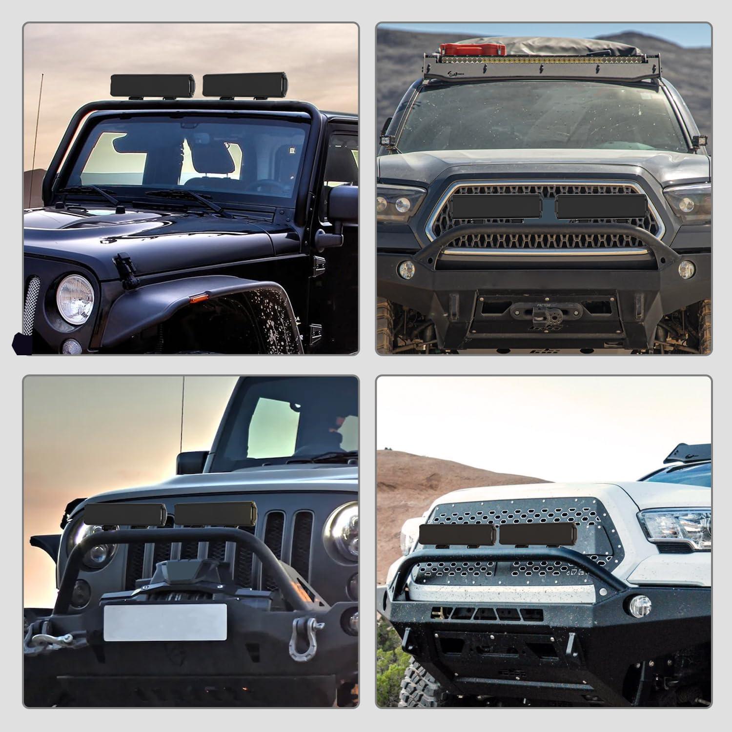 imageNilight 12 Inch LED Light Bar Cover 2 PCS Black Protective Covers Durable Polycarbonate Lens Waterproof Dustproof ScratchProof for DoubleRow Lights Off Road Driving Lighting