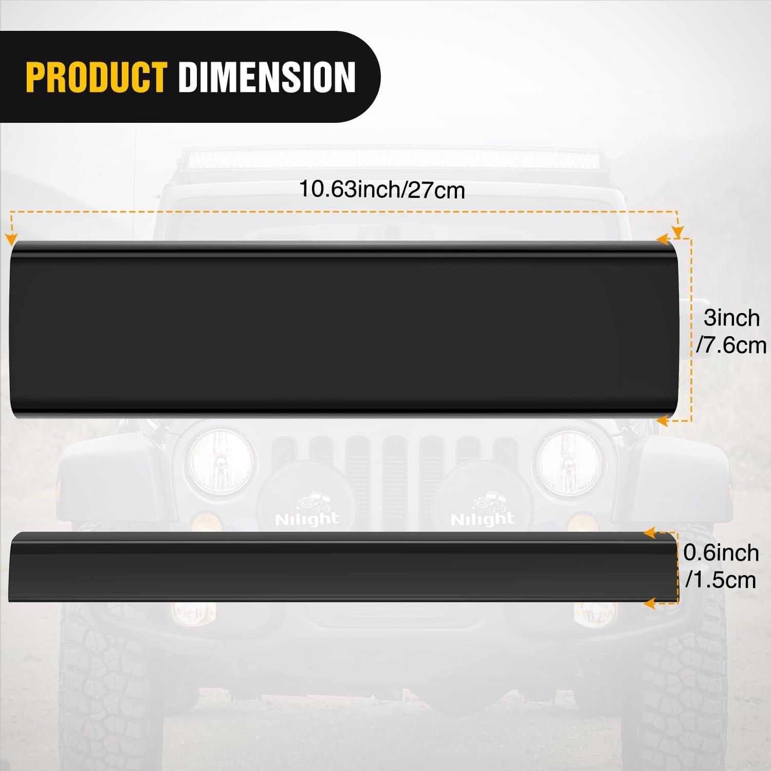 imageNilight 12 Inch LED Light Bar Cover 2 PCS Black Protective Covers Durable Polycarbonate Lens Waterproof Dustproof ScratchProof for DoubleRow Lights Off Road Driving Lighting