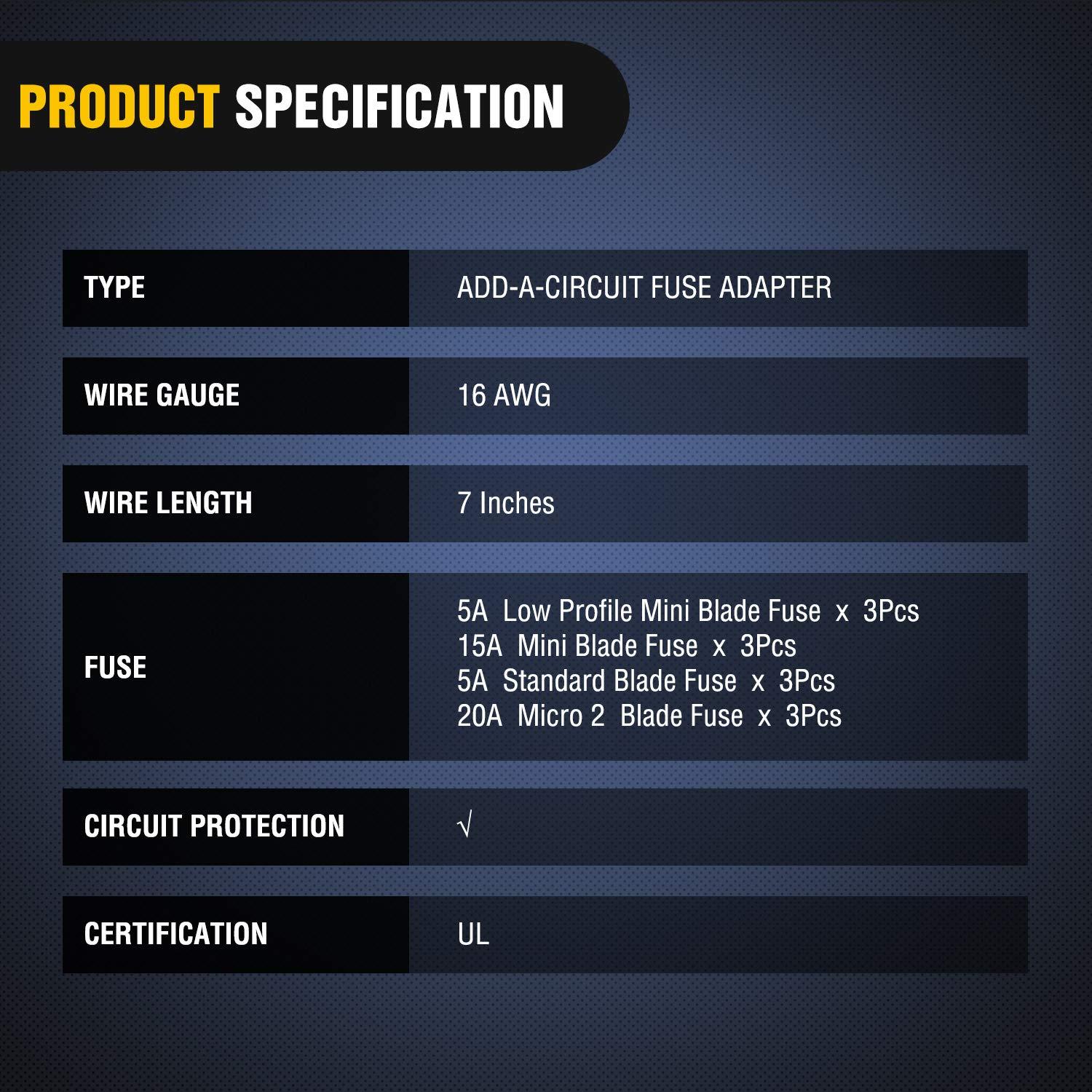 imageNilight 12 Pack 12V Car AddaCircuit Fuse Tap Standard Mini Micro2 and Low Profile Taps 4 Types ATO ATC ATM APM Holder for Cars Trucks Boats12Pack Fuse Holder4 types