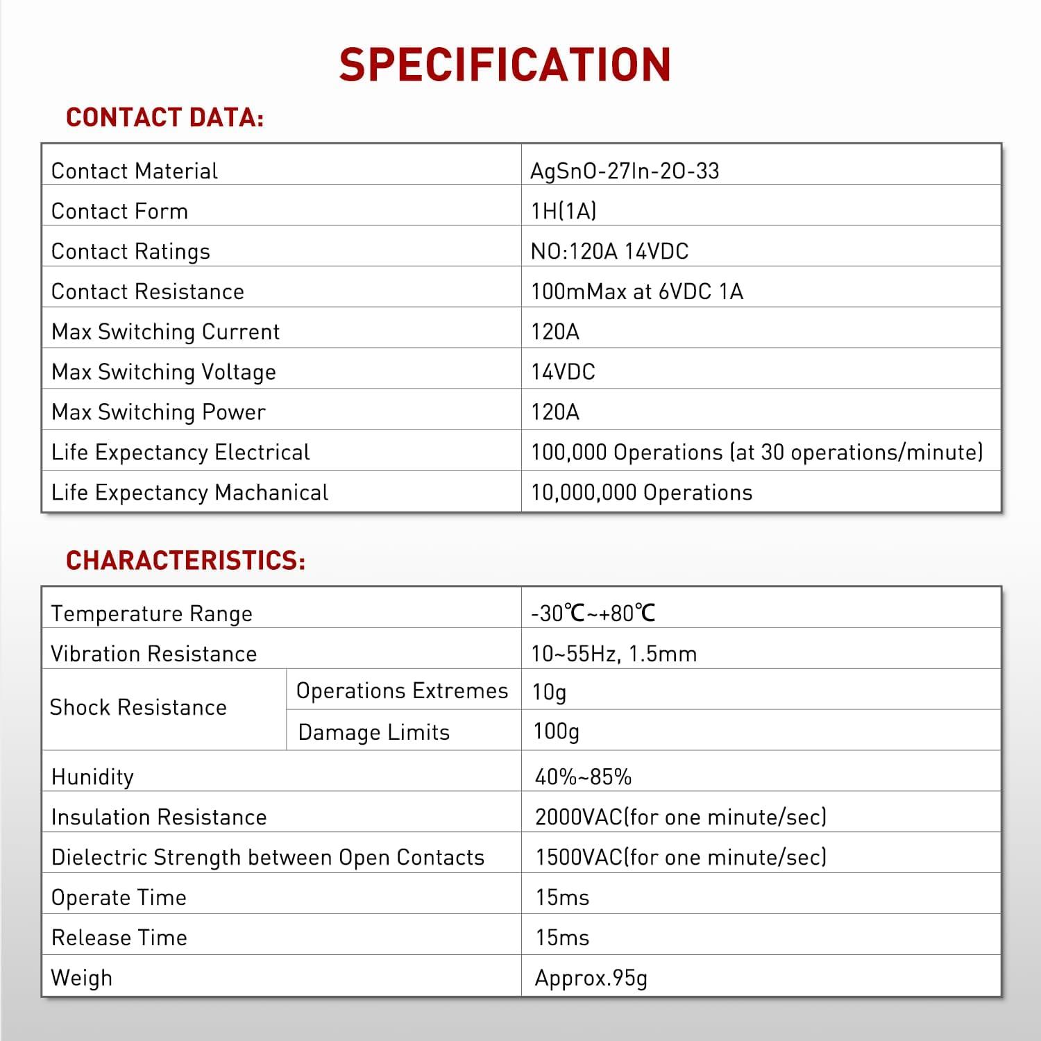 imageNilight 120A Starter Relay 4 Pin Split Relays Switch 12V Continuous Heavy Duty SPST High Current 4 Terminal Car Starter On Off Control for Automotive Car Truck RV Camper120A1PC