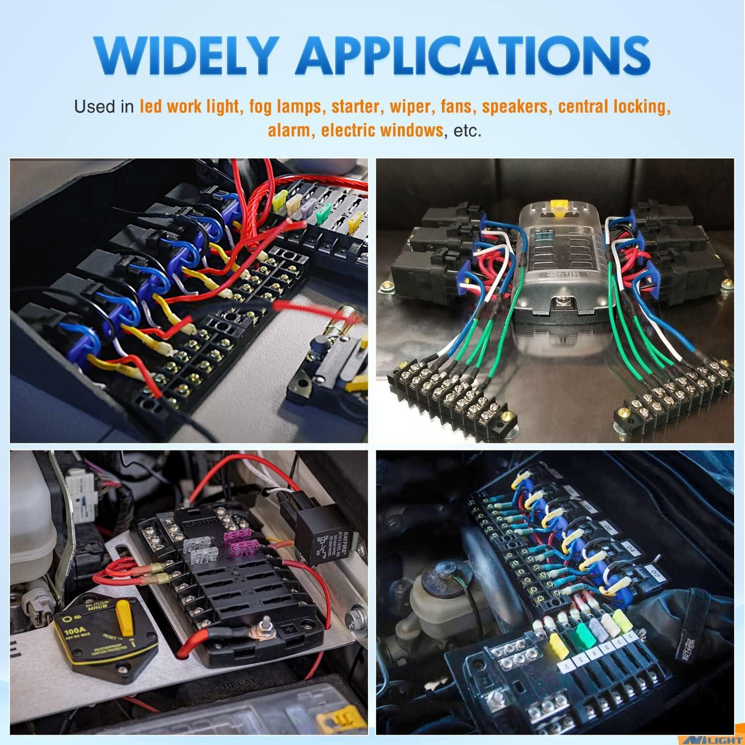 imageNilight 120A Starter Relay 4 Pin Split Relays Switch 12V Continuous Heavy Duty SPST High Current 4 Terminal Car Starter On Off Control for Automotive Car Truck RV Camper30A5PC