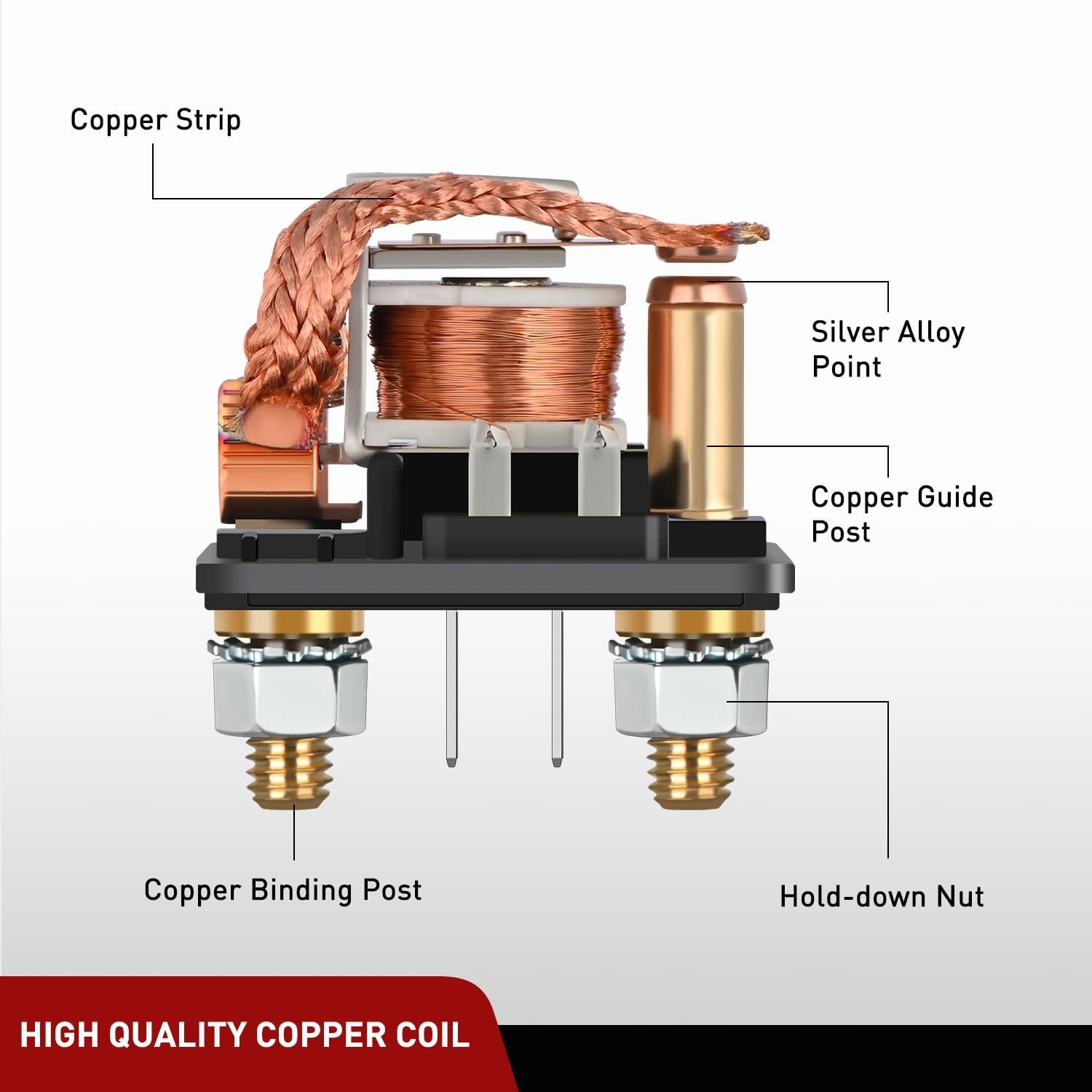 imageNilight 120A Starter Relay 4 Pin Split Relays Switch 12V Continuous Heavy Duty SPST High Current 4 Terminal Car Starter On Off Control for Automotive Car Truck RV Camper120A1PC